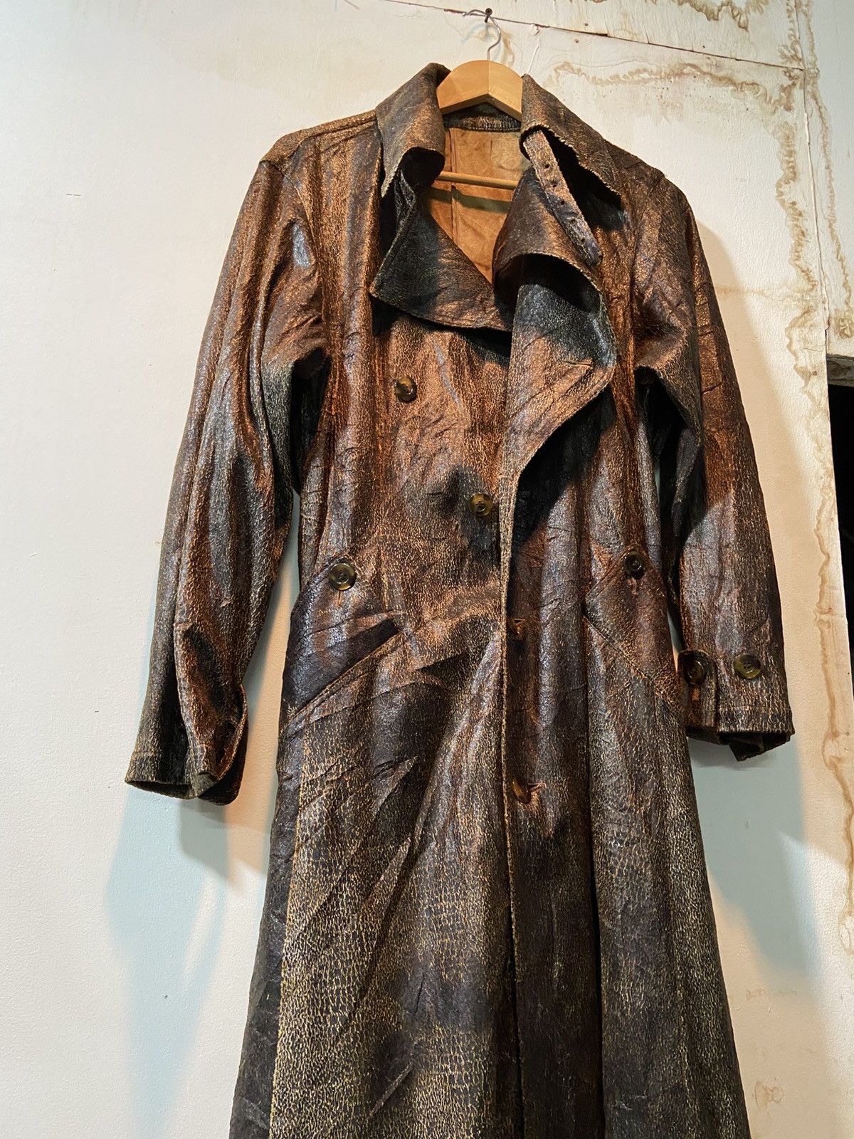Japanese Brand RARE 🔥💥 TAKEZO TOYOGUCHI TRENCH DOUBLE BREASTED RUSTICDESIGN Size US M / EU 48-50 / 2 - 5 Thumbnail