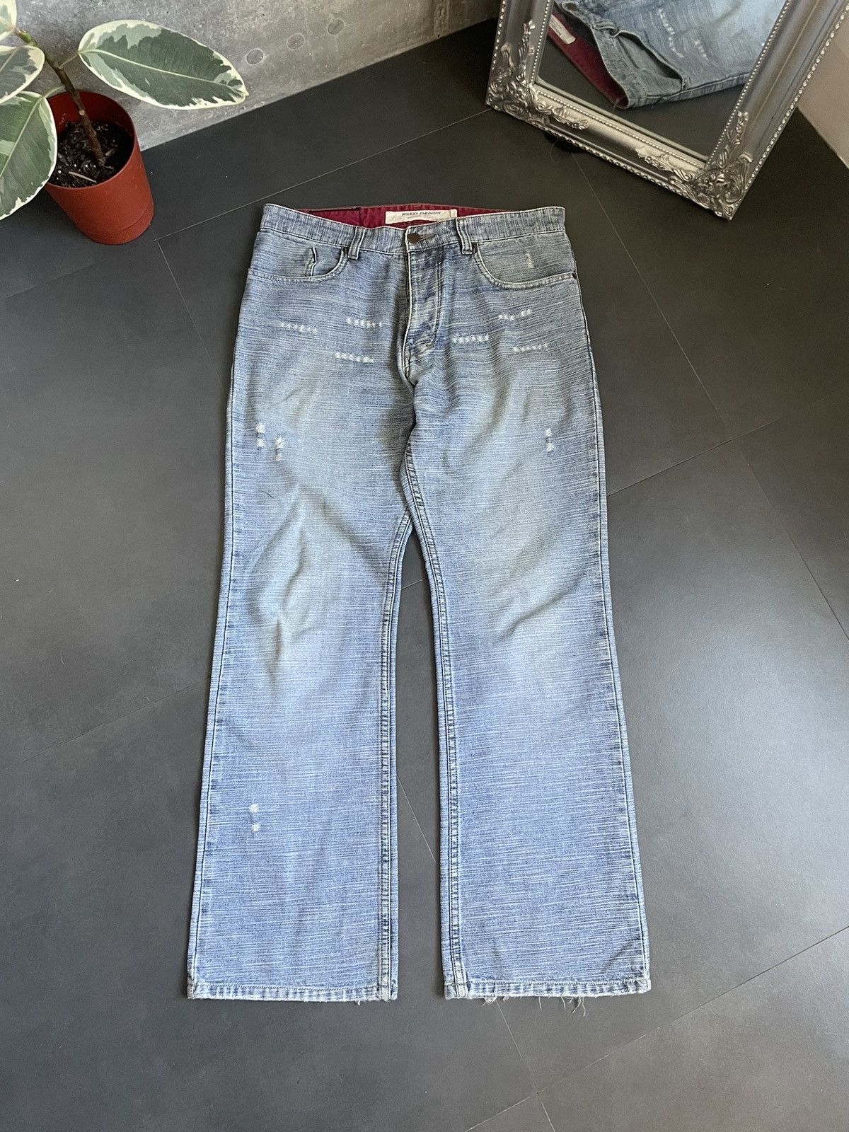 20471120 × Hysteric Glamour × Japanese Brand Rare Archive Flared Baggy Distressed Denim Cyber Skate Faded Size US 34 / EU 50 - 3 Thumbnail