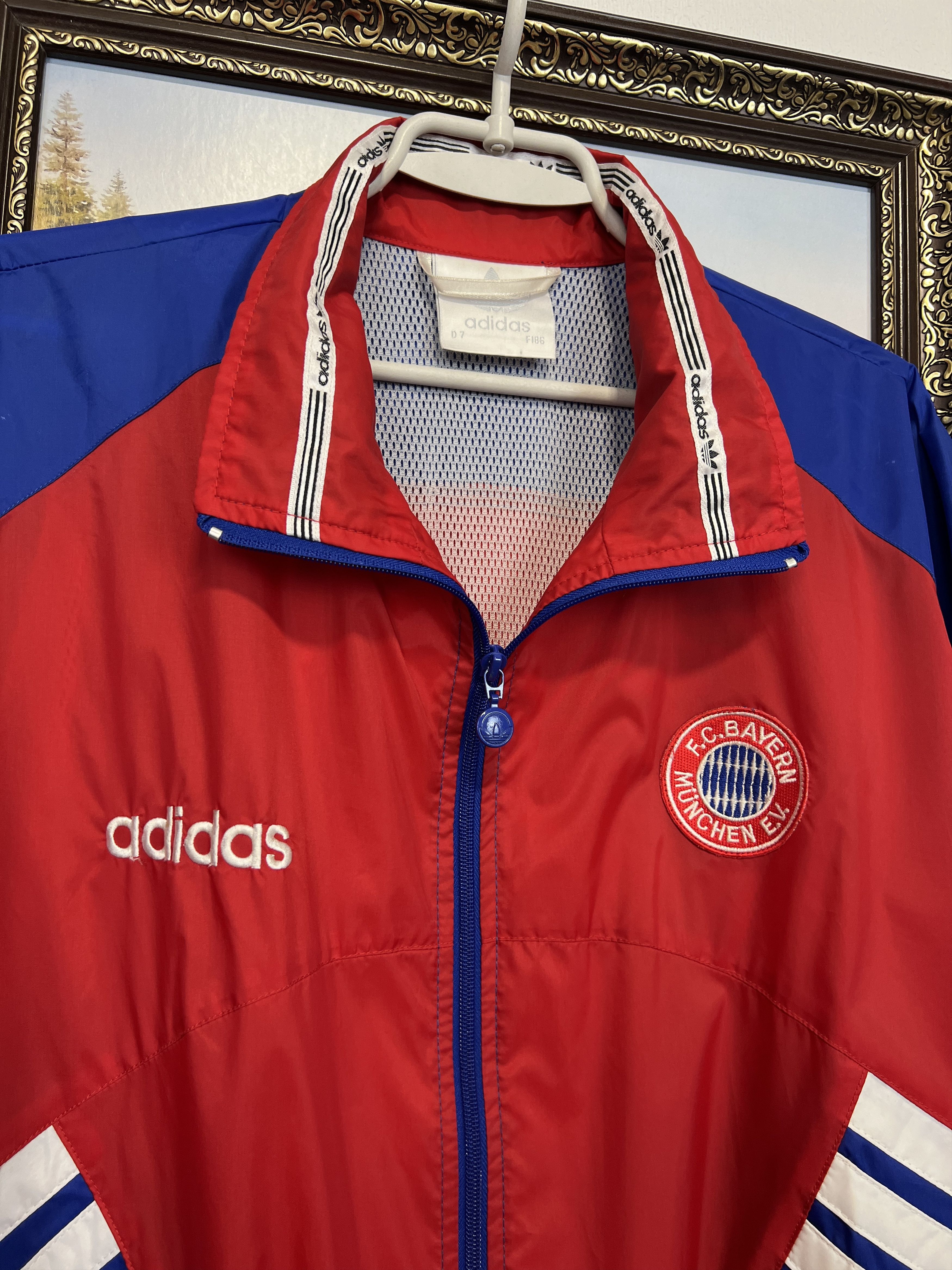 Adidas Vintage Bayern Munich Football Jacket Soccer Windbreaker Size US L / EU 52-54 / 3 - 3 Thumbnail
