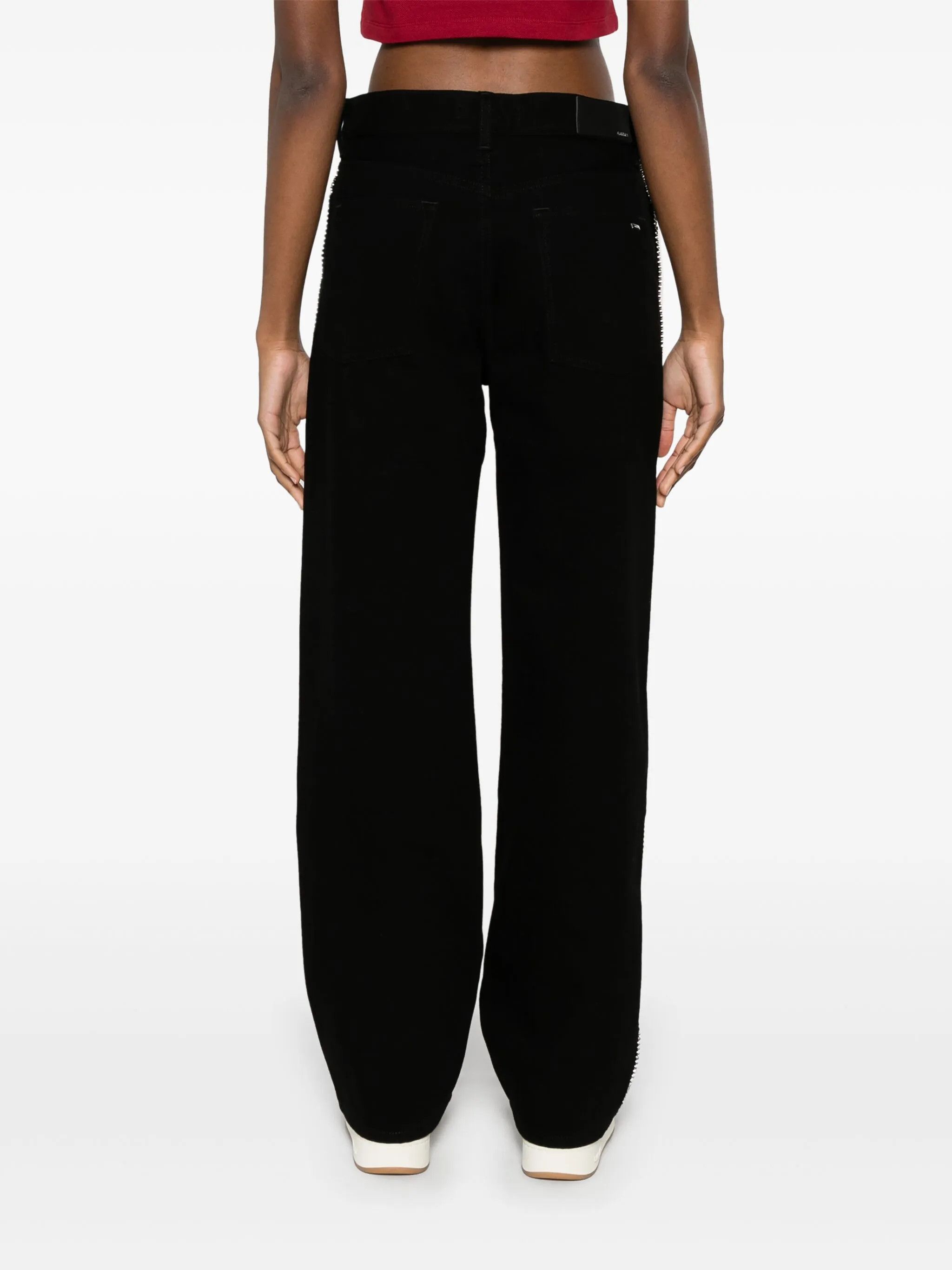 Amiri o1orln1025 Crystal Stripe Jeans in Black Size 27" / US 4 / IT 40 - 4 Thumbnail