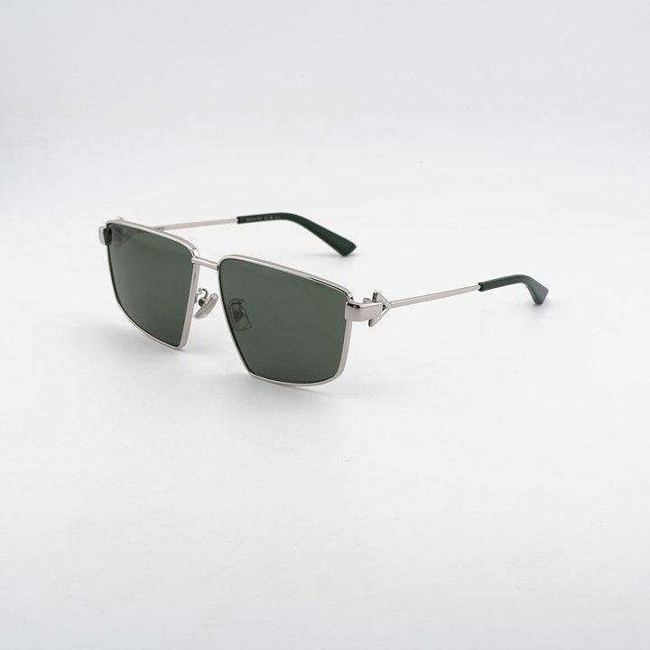 Bottega Veneta Bottega Veneta BV1223S 003 Sunglasses Silver Geometric Frame Size ONE SIZE - 1 Thumbnail