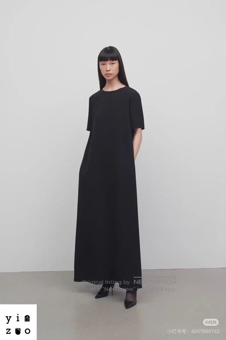 The Row The Row Black Short Sleeve Dress Size S / US 4 / IT 40 - 1 Thumbnail