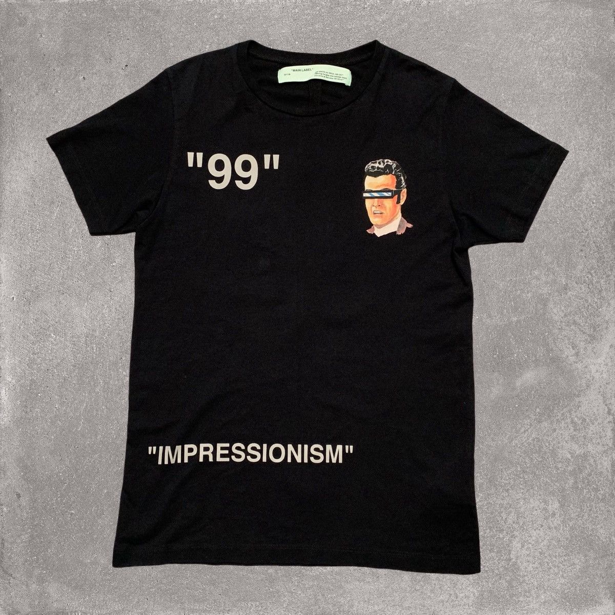 Off White Medium Impressionism Black Tee Virgil Abloh Menswear