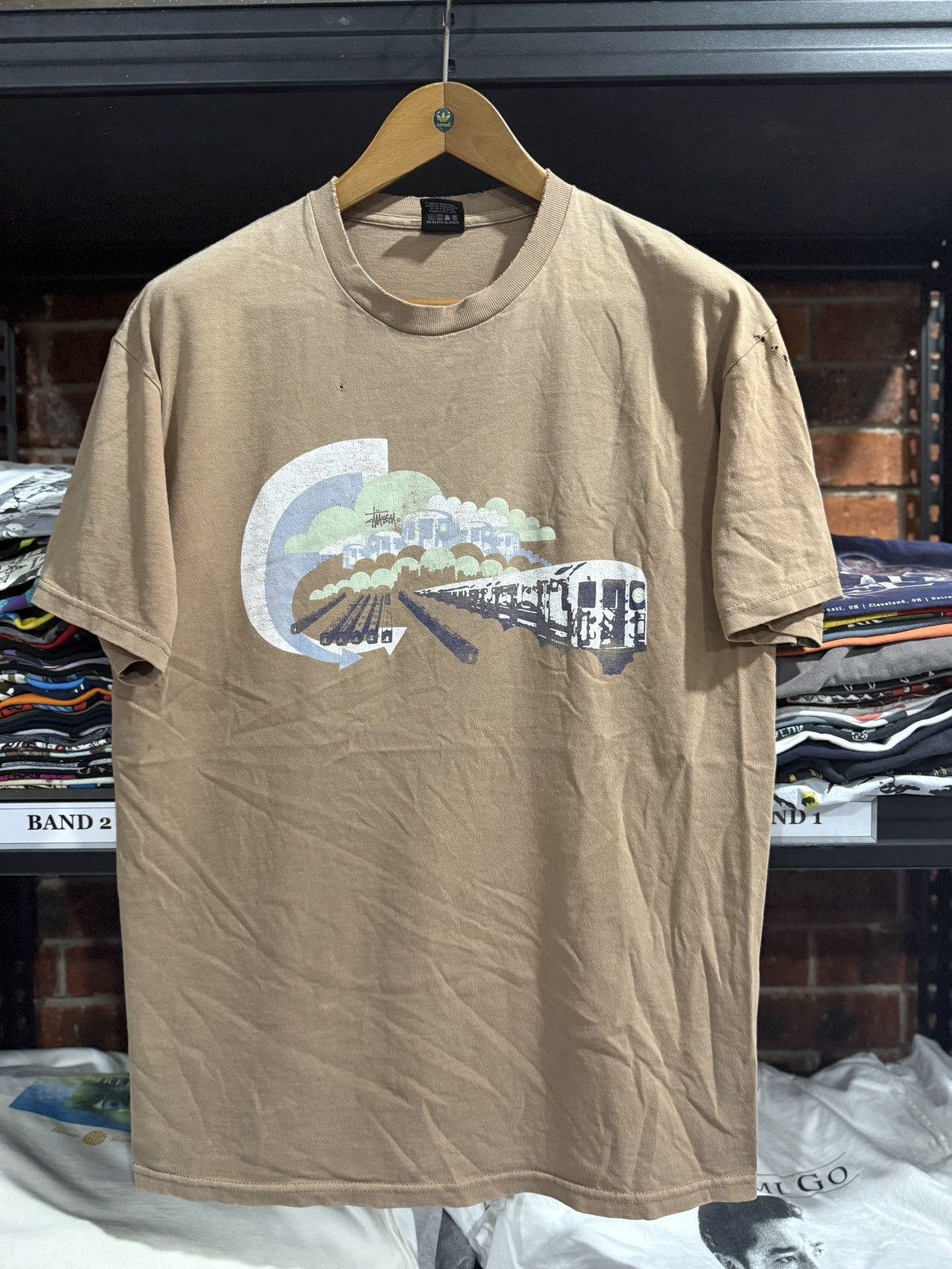 Stussy Thrashed Vintage Stussy Train Streetwear Tee Size US L / EU 52-54 / 3 - 1 Thumbnail