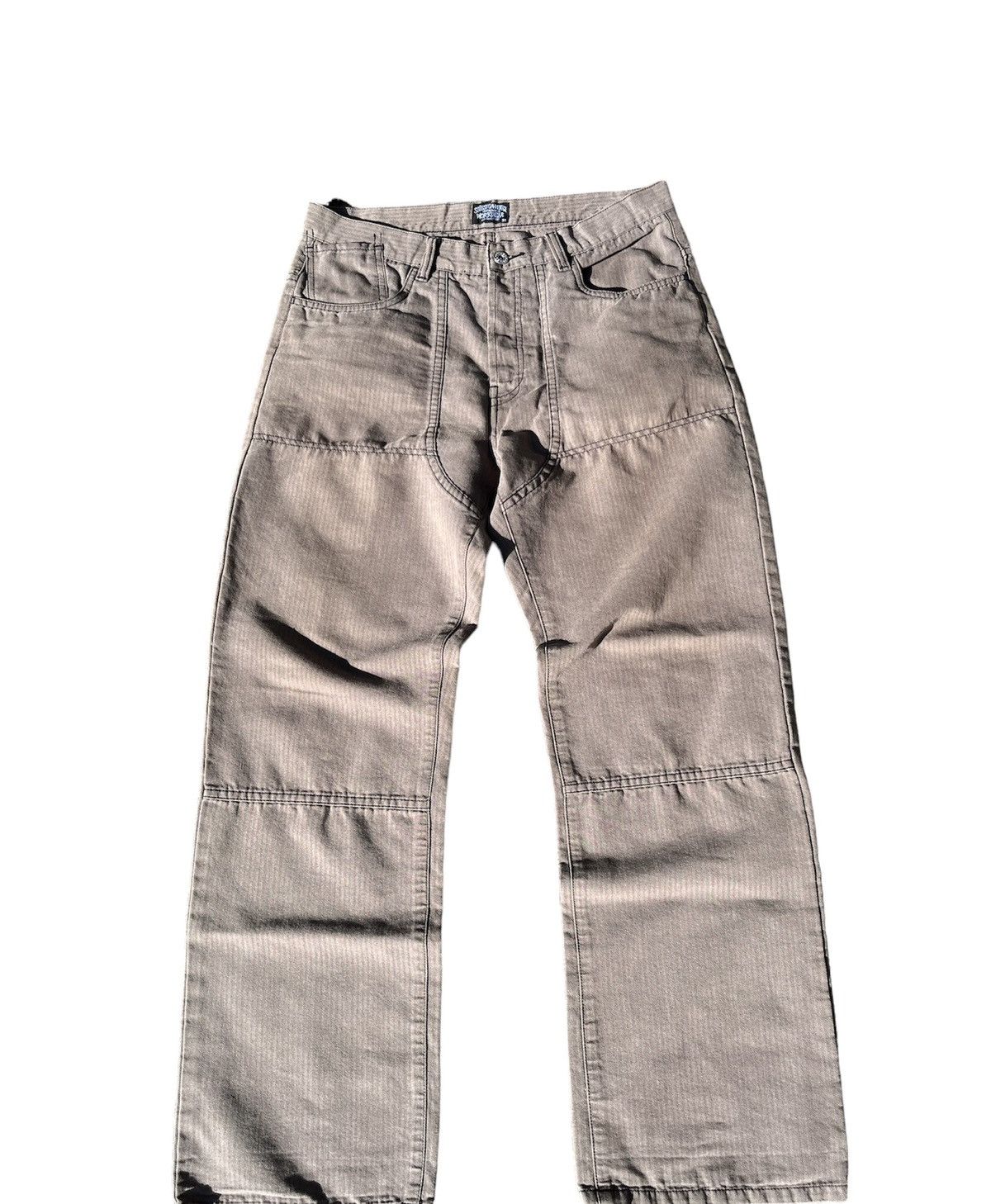 image of Stussy Brown Striped Work Pants, Men's (Size 32)
