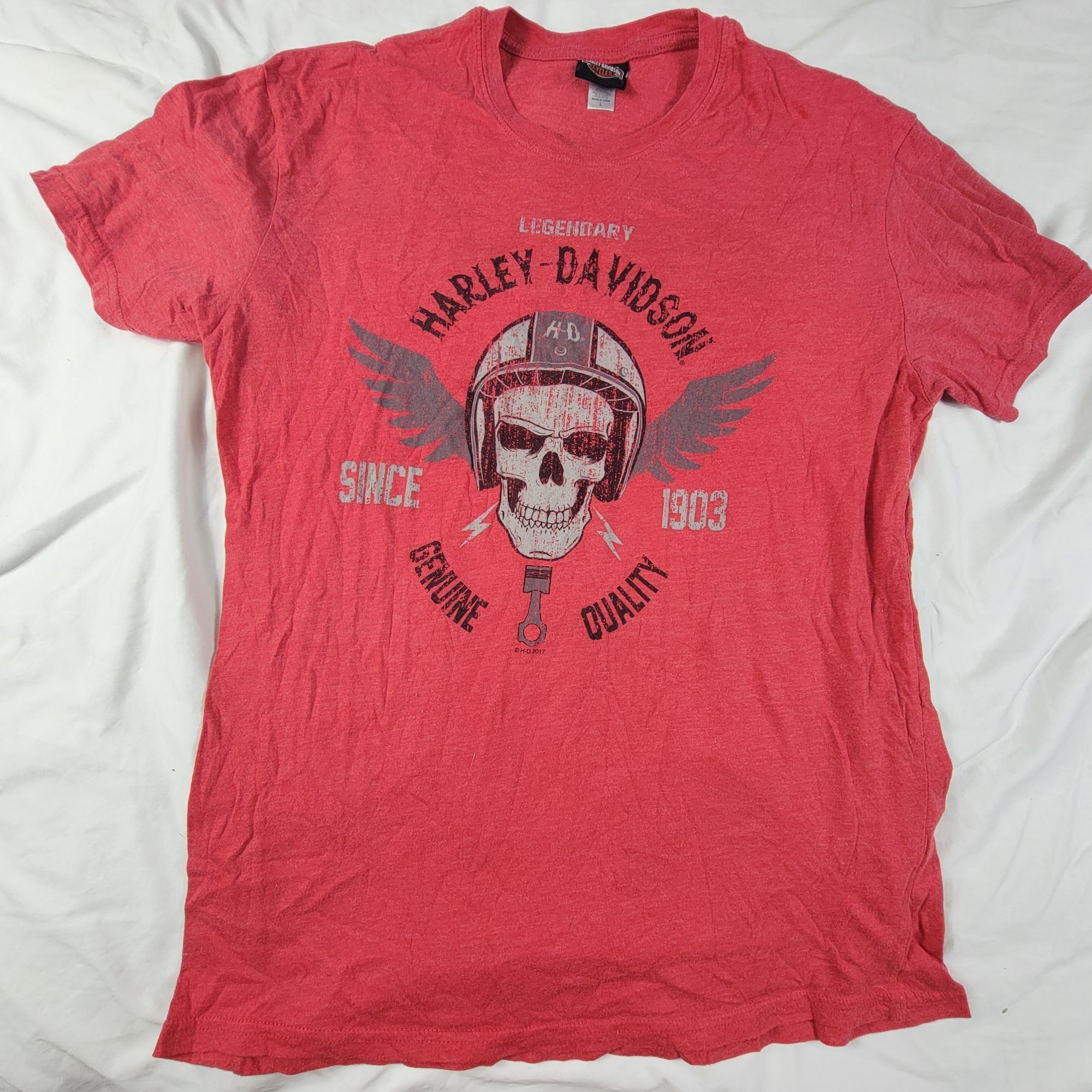 Harley Davidson Harley Davidson Legendary Skull Mens Large Graphic Tee Red S Size US L / EU 52-54 / 3 - 1 Thumbnail