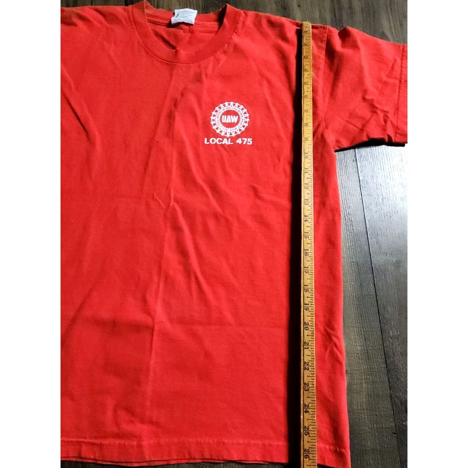 Doublet Mens L Bayside T-Shirt Union Red Cotton Knit Short Sleeve Crew Neck Graphic Tee Logo Double Sided Size US L / EU 52-54 / 3 - 3 Thumbnail