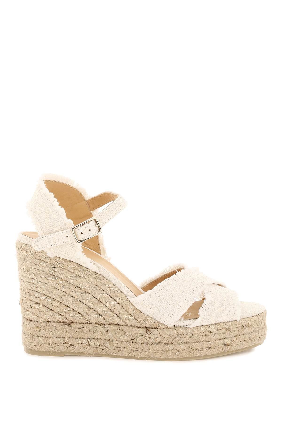 image of Castaner Lurex Bromelia Wedge Sandals in Bianco, Women's (Size 11)