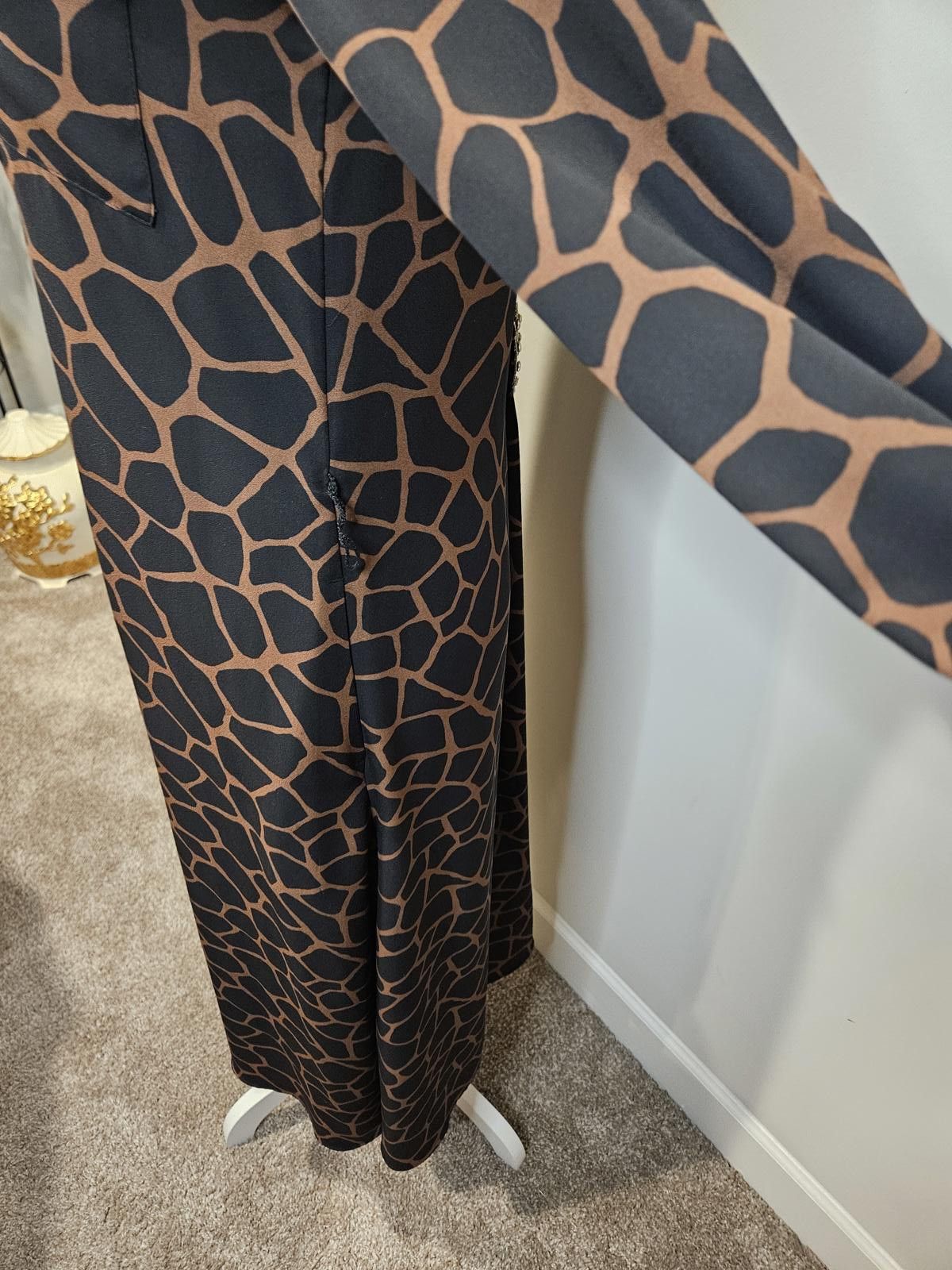 Banana Republic Trendy Giraffe Print Midi Dress Size XS / US 0-2 / IT 36-38 - 7 Thumbnail