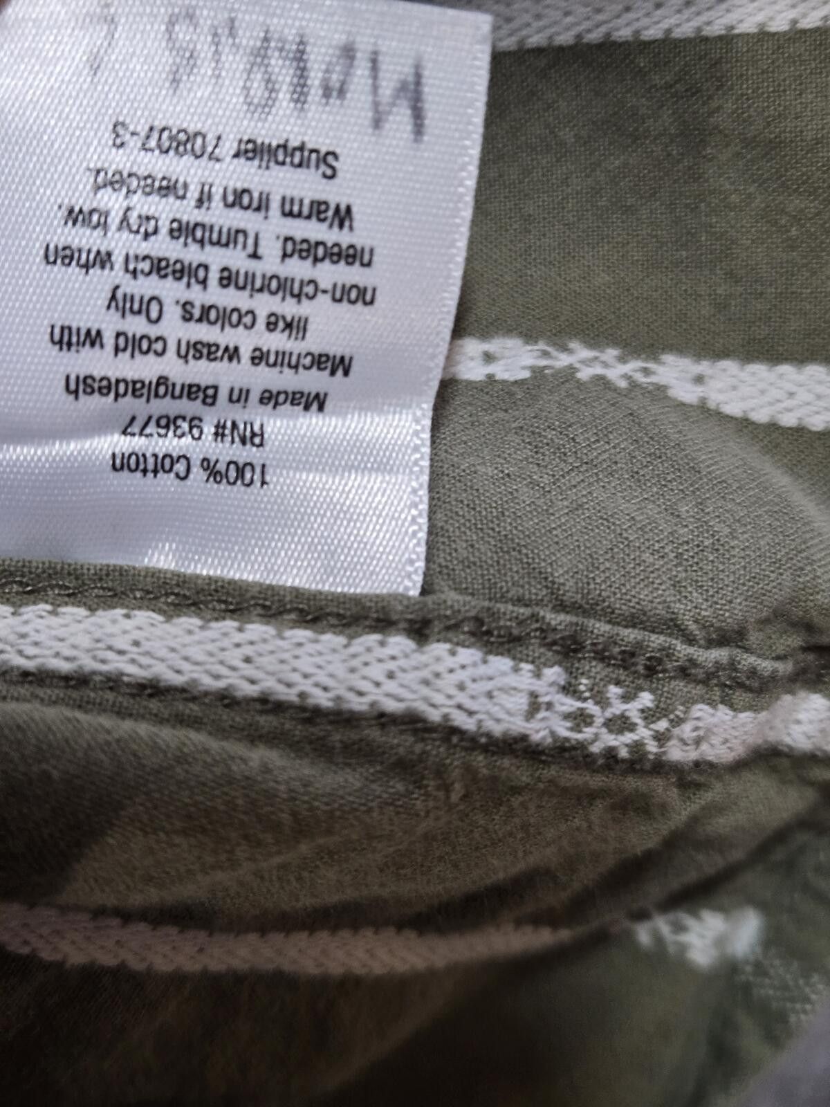 Other Olive 100% Cotton 2XL Stripe Button Down Shirt Boho Size US XXL / EU 58 / 5 - 6 Thumbnail