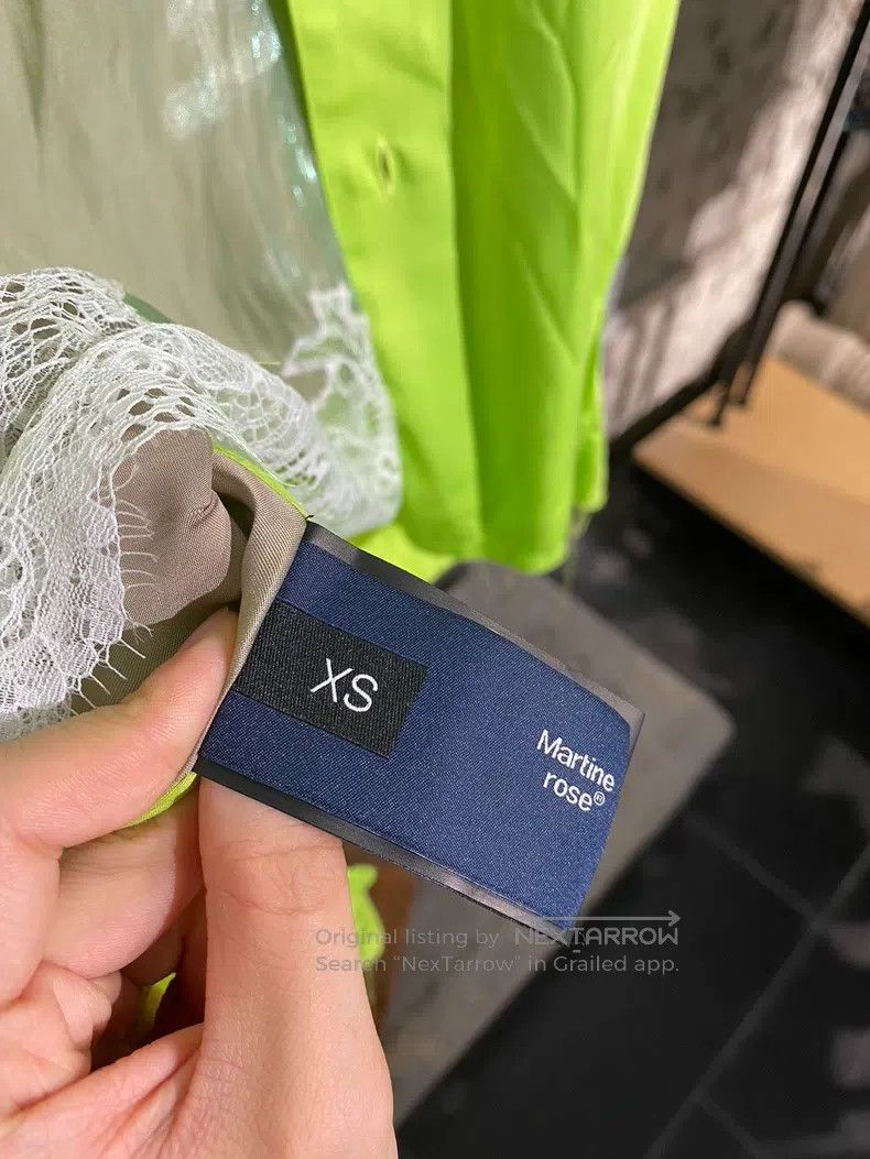 Martine Rose Martine Rose Neon Green Fake Two-Piece Shirt Size US XS / EU 42 / 0 - 9 Thumbnail