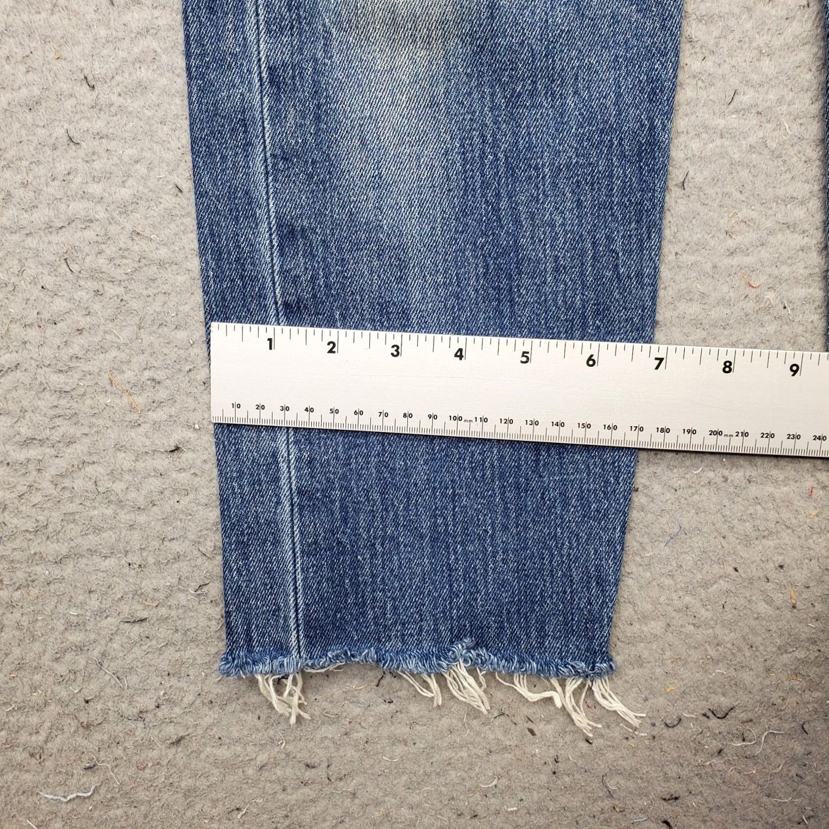 Levi's Levi's Straight Jeans Womens 28 Blue Denim White Oak Cone Frayed Hem Button Fly Jeans Size 28" / US 6 / IT 42 - 5 Thumbnail