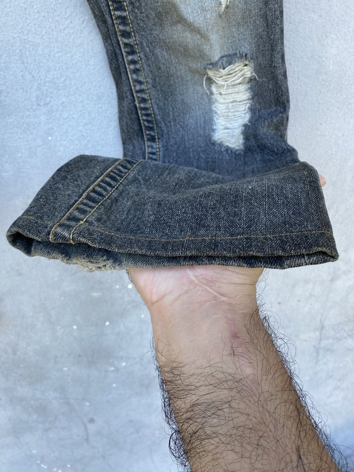 Hysteric Glamour × If Six Was Nine × Vanquish Vanquish Destroyed Distressed Washed Black Ring Jean Size 28" / US 6 / IT 42 - 7 Thumbnail