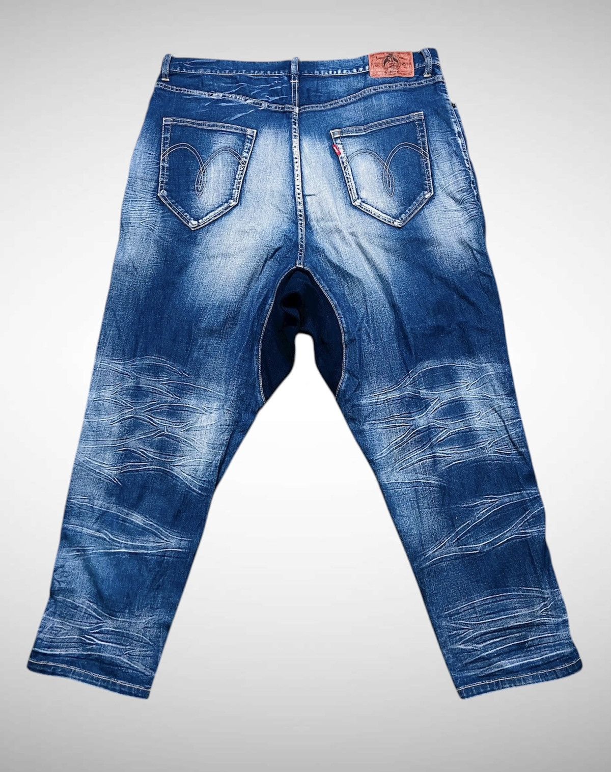 Japanese Brand Glamb Drop Crotch Distressed Denim Jeans Size US 38 / EU 54 - 2 Thumbnail