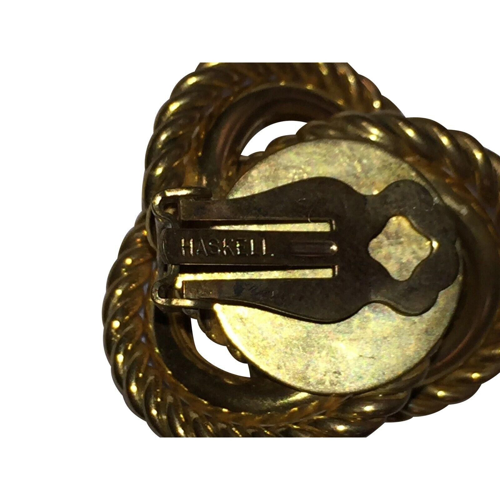Designer Miriam Haskell Love Knot Interwoven Brass Earrings Size ONE SIZE - 5 Thumbnail