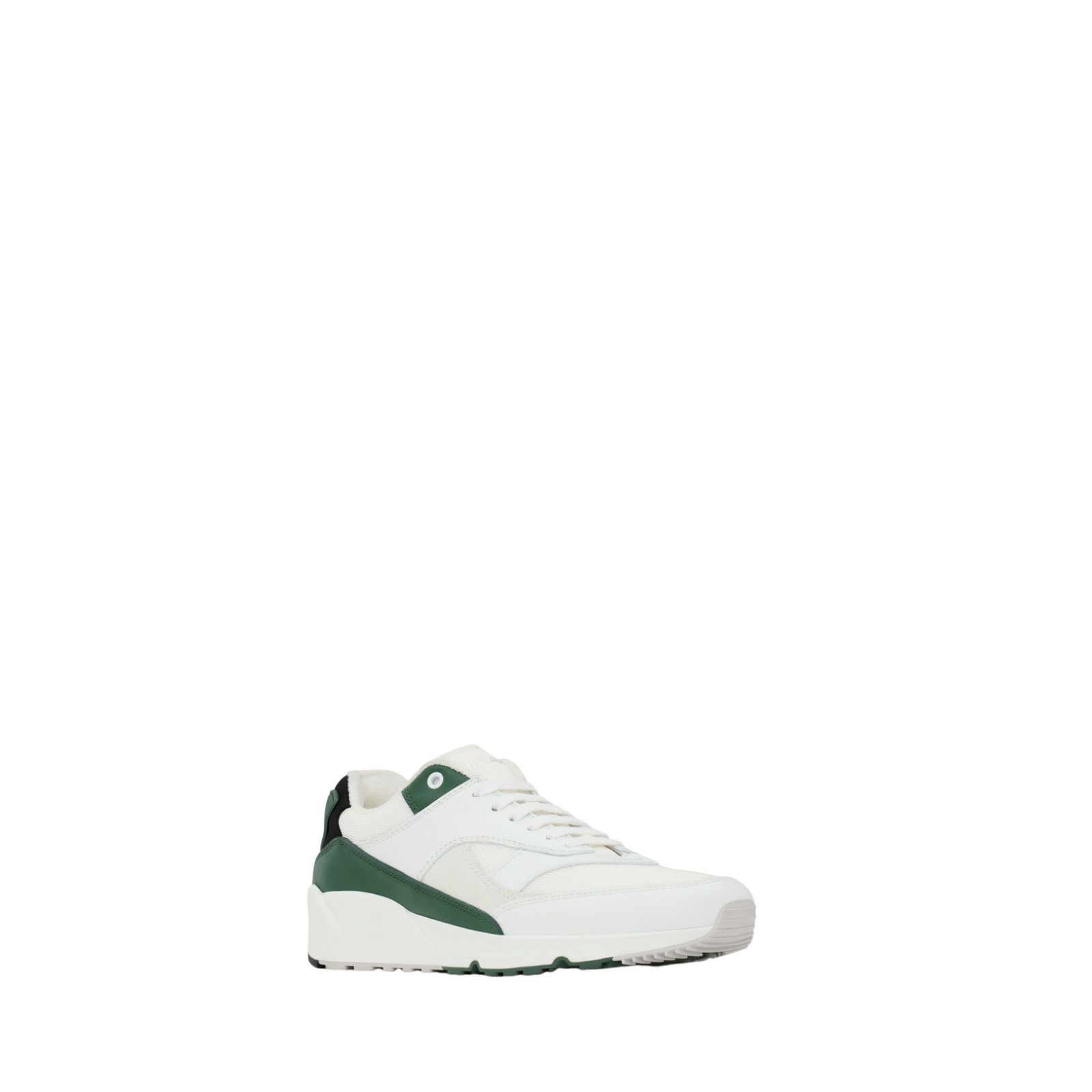 SAINT LAURENT Bump $950 White And Dark Basil Leather Sneaker