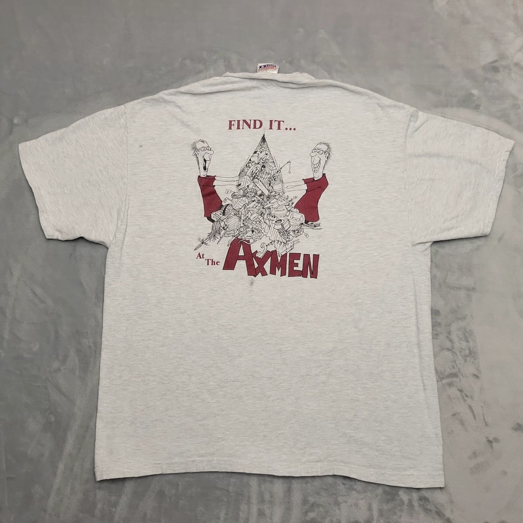 Hanes VINTAGE Axmen Shirt Mens XL Gray Missoula Montana 90s Y2K Hanes T-Shirt Crew Neck Short Sleeve Solid Cotton Blend Graphic Print Retro American Men LV? Size US XL / EU 56 / 4 - 5 Thumbnail