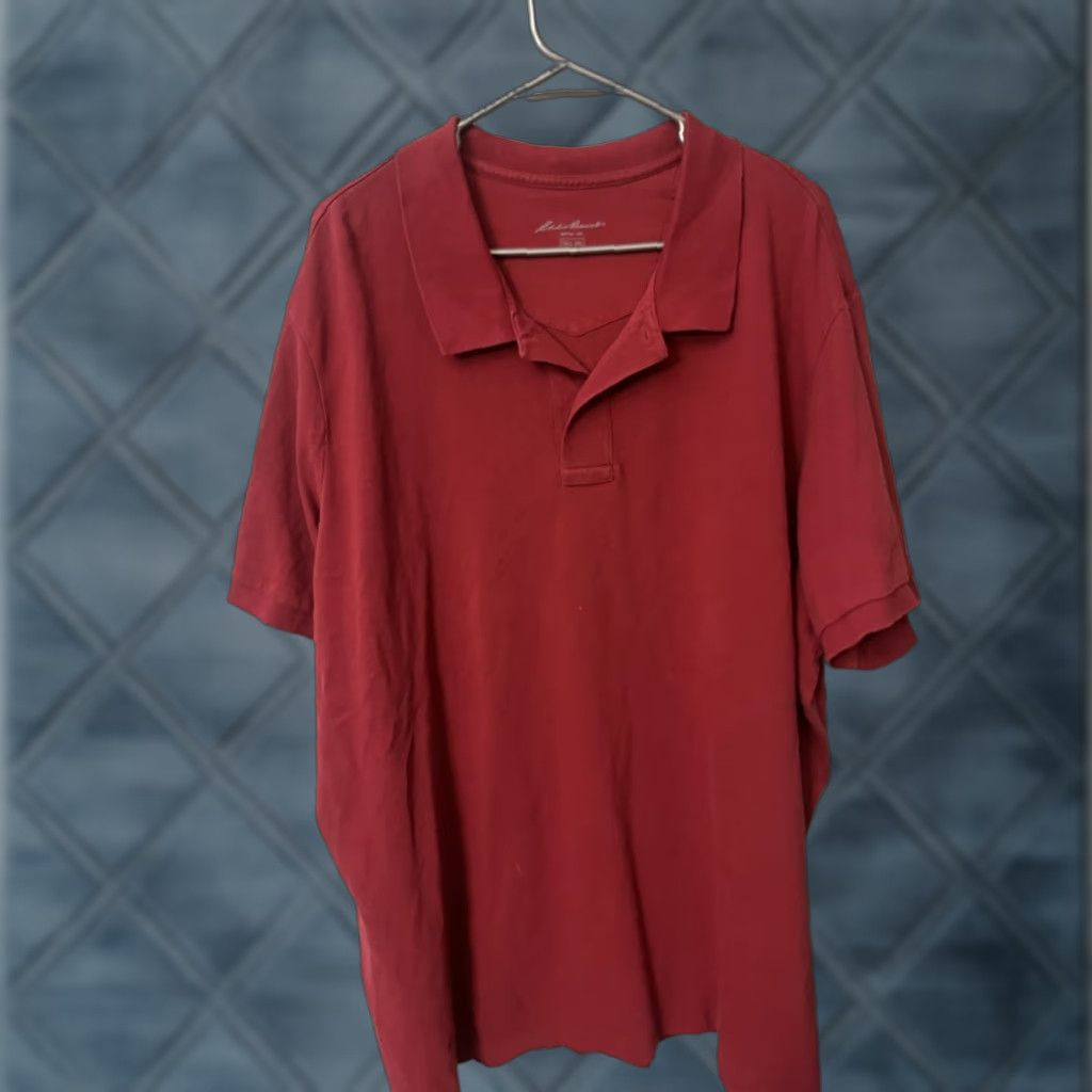 Eddie Bauer VINTAGE Eddie Bauer Polo Mens 3XL Tall Made in Solid Red Distressed 3XLT Size US XXL / EU 58 / 5 - 1 Thumbnail