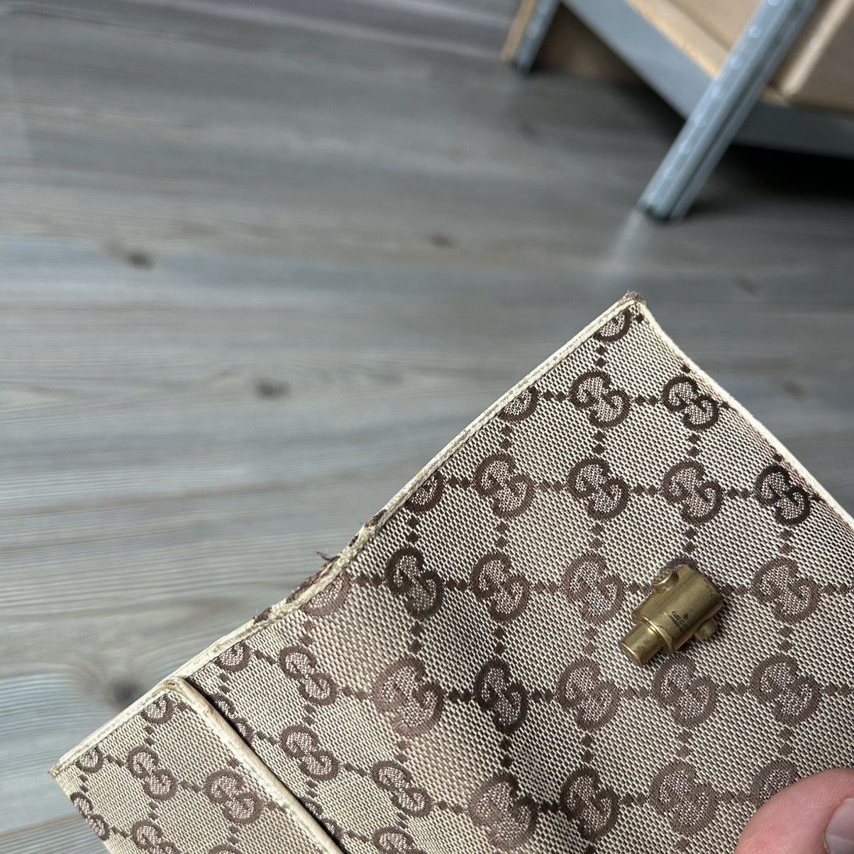 Gucci GUCCI GG BROWN WHITE CANVAS X LEATHER COMPACT WALLET Size ONE SIZE - 17 Thumbnail