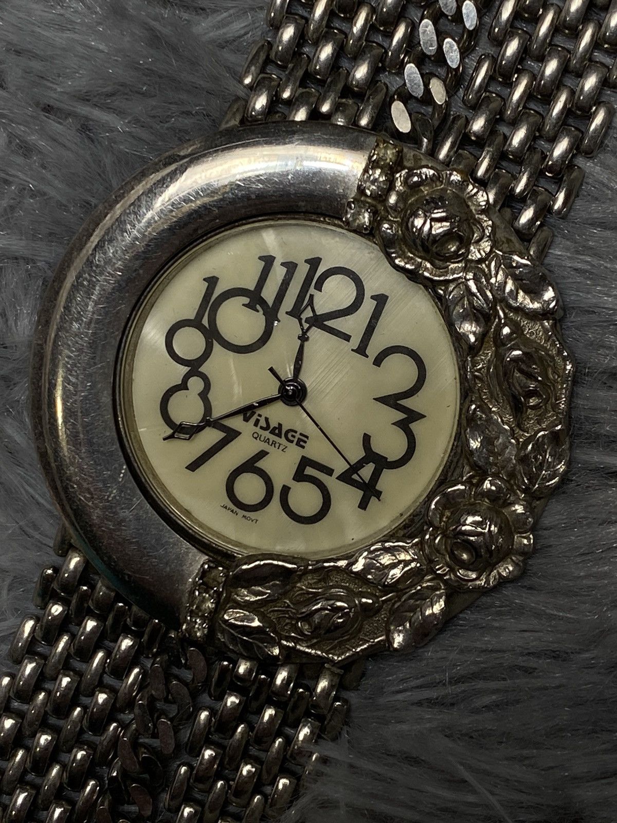 Vintage Floral Silver Mesh Watch - Japanese Brand Size ONE SIZE - 3 Thumbnail