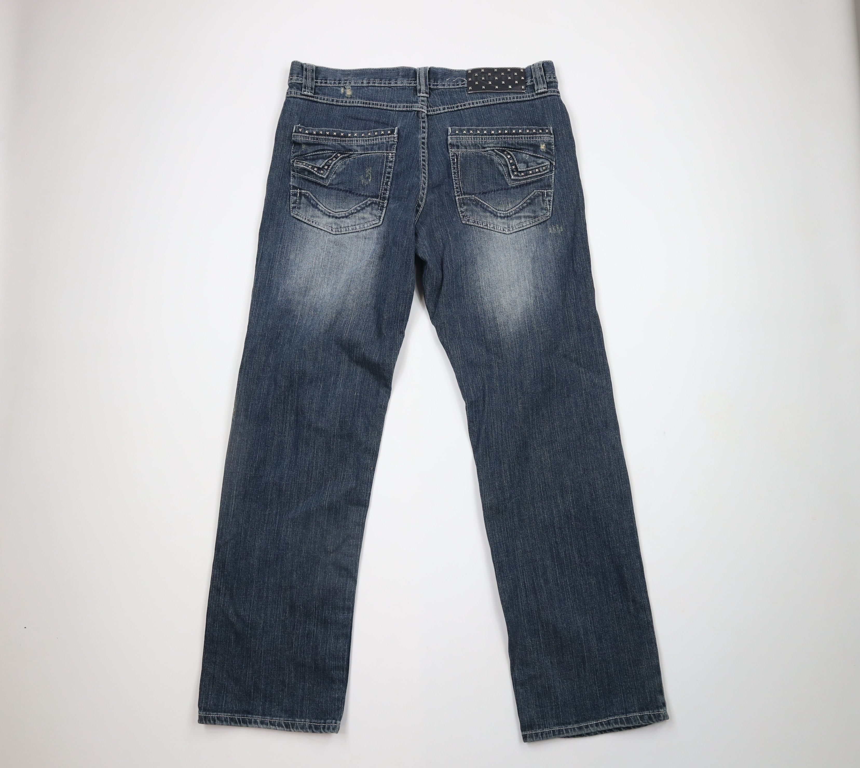 Vintage Pelle Pelle Studded Wide Leg Baggy Denim Jeans