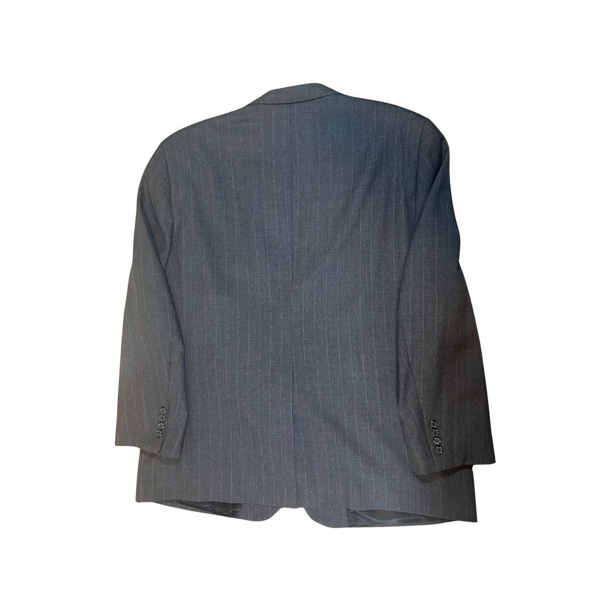 Burberry Burberrys Charcoal Gray Pinstripe 46R Suit Jacket 40x29 Size 46R - 3 Thumbnail