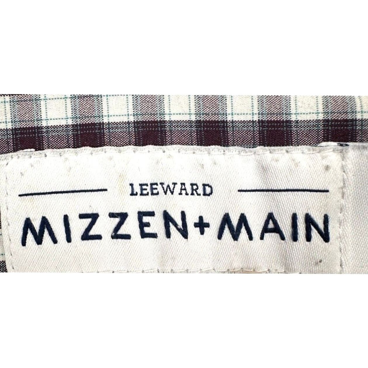 Mizzen+Main Mizzen+Main Button Up Shirt Casual Plaid Brown/White Mens Medium Regular Stretch Trim Fit Long Sleeve" Size US M / EU 48-50 / 2 - 4 Thumbnail