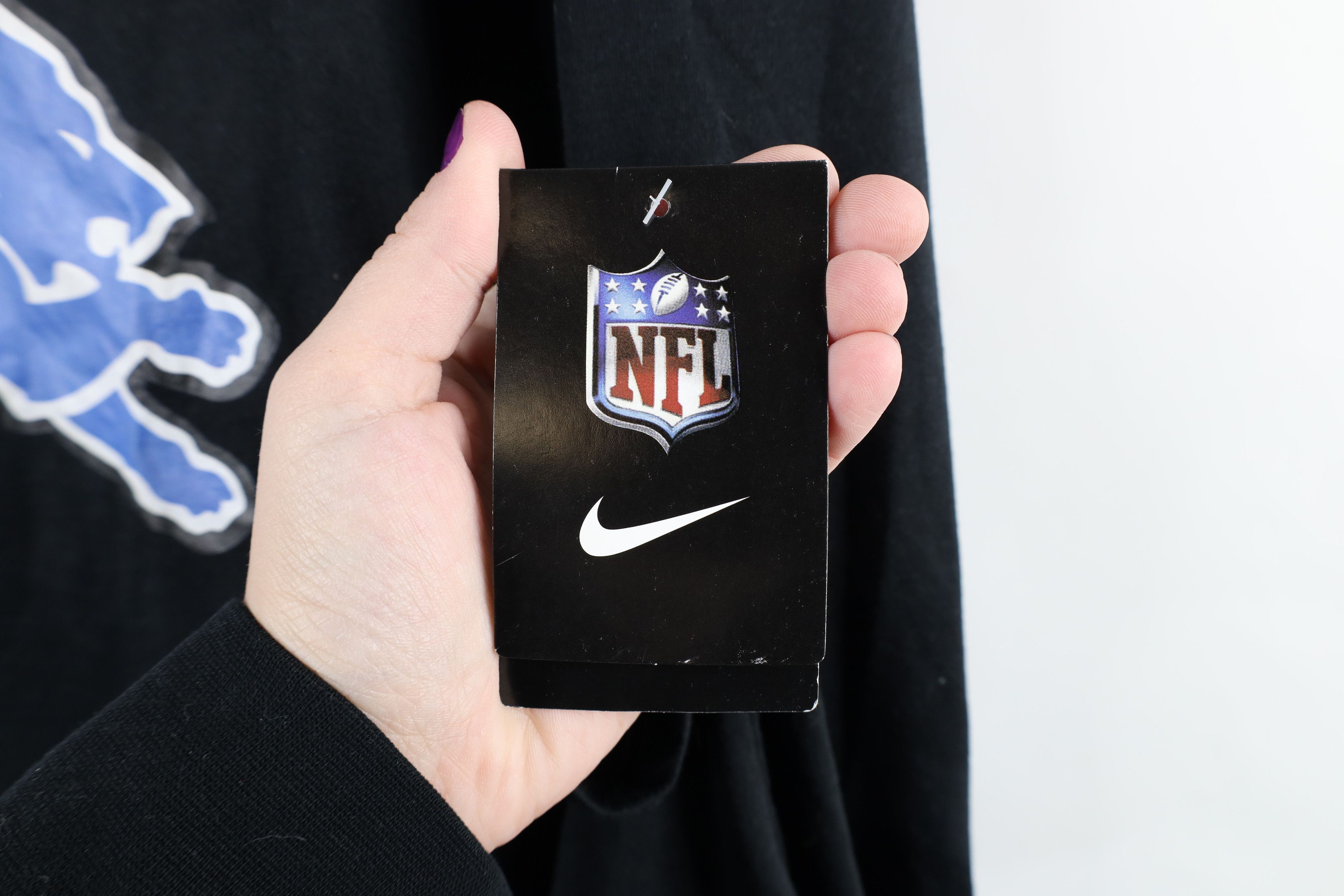 Nike × Vintage New Nike Detroit Lions Football Long Sleeve T-Shirt Black Size US XL / EU 56 / 4 - 5 Thumbnail