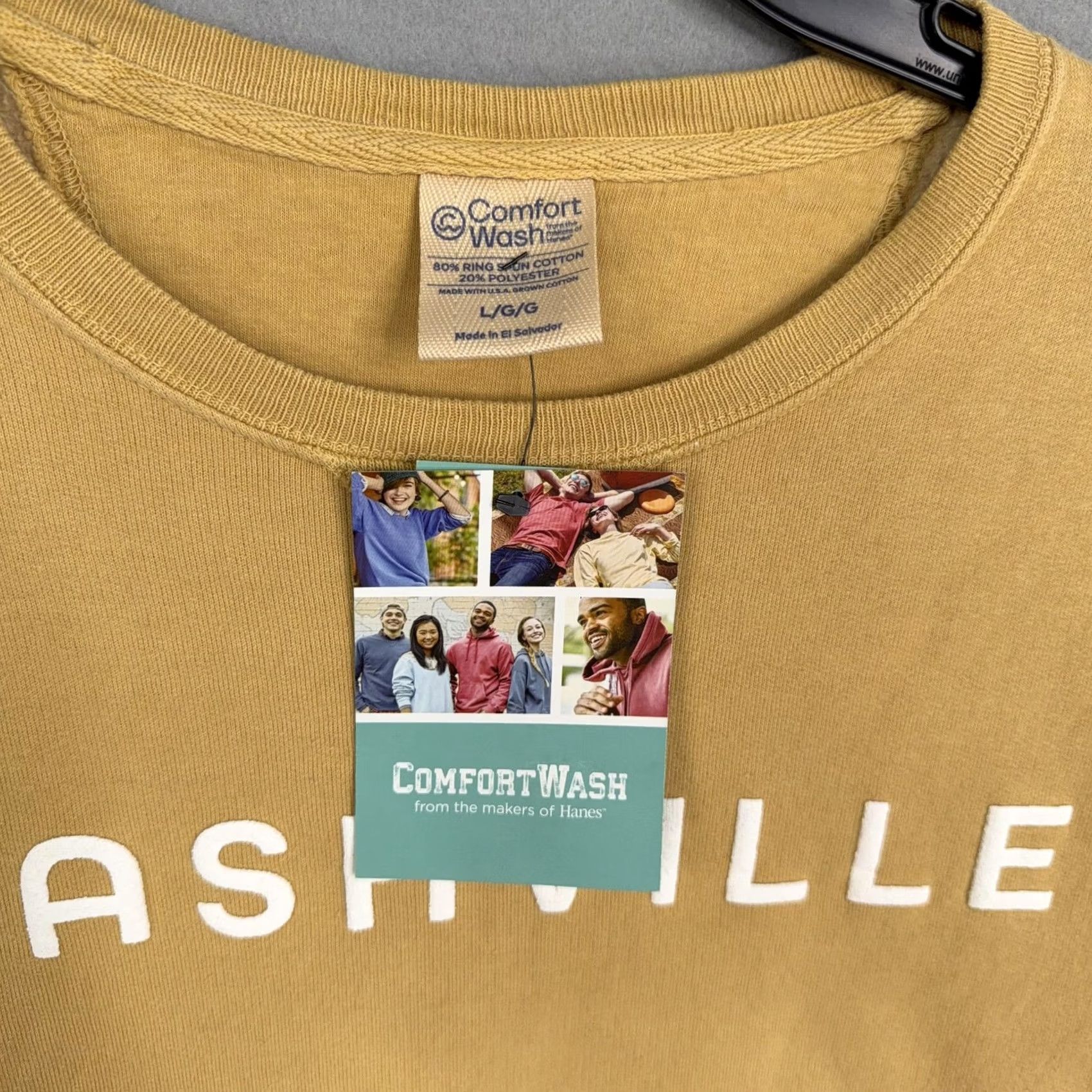 Vintage Nashville Graphic Sweatshirt Mens Large Mustard Yellow Fleece Pullover Crew Neck ComfortWash Size US L / EU 52-54 / 3 - 3 Thumbnail