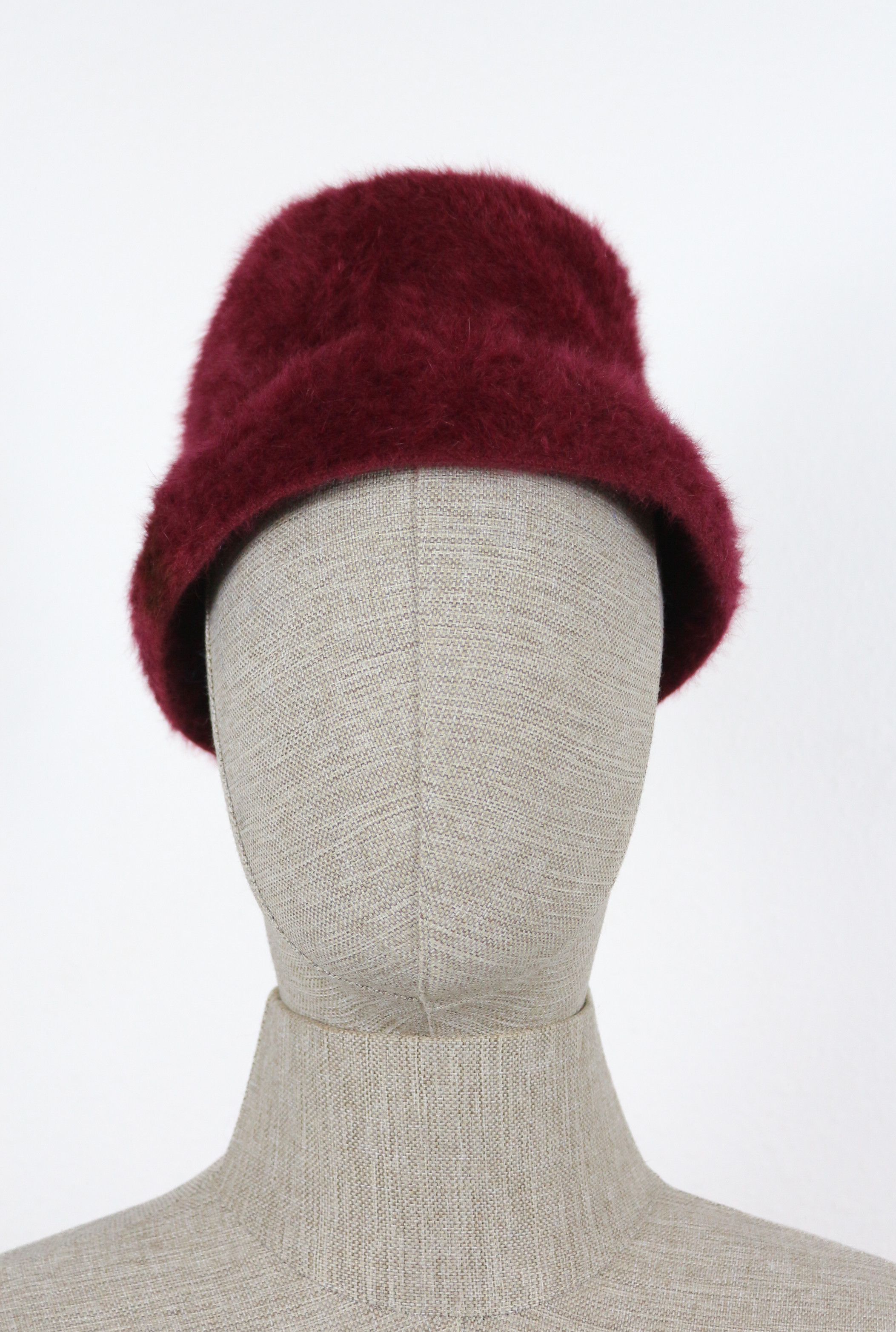 Kangol × Vintage Kangol Burgundy Angora Fur Bucket Hat NZ Size ONE SIZE - 1 Thumbnail