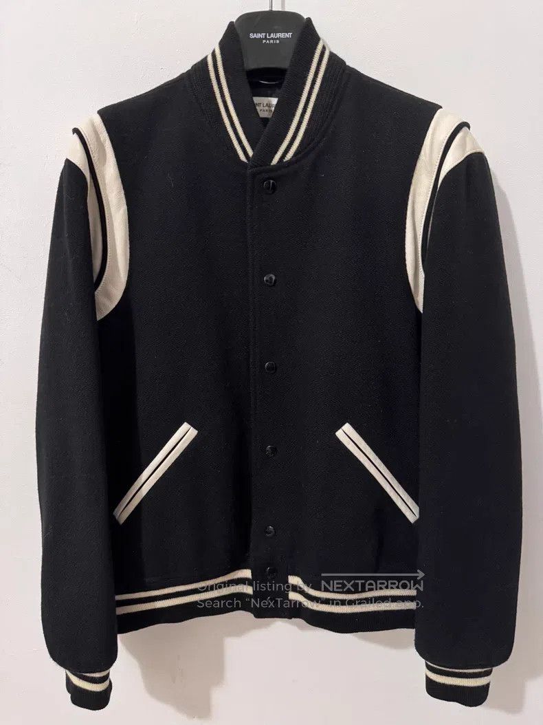 Saint Laurent Paris Saint Laurent Paris Patchwork Black and White Baseball Jac Size US XL / EU 56 / 4 - 1 Thumbnail