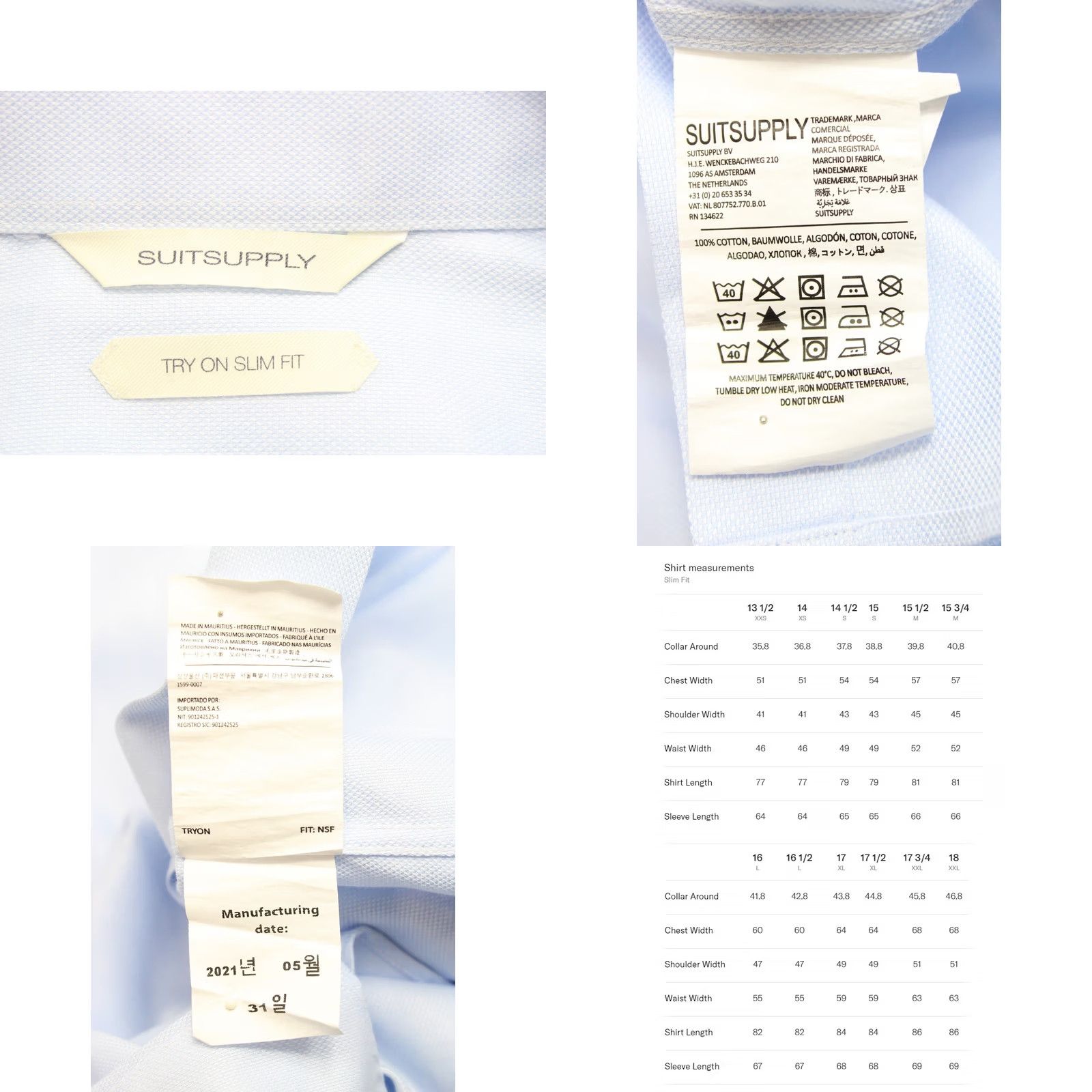 Suitsupply SUITSUPPLY Shirt Slim Fit Try On Formal Patterned Men's 40 / 15 3/4 Size 40R - 8 Thumbnail