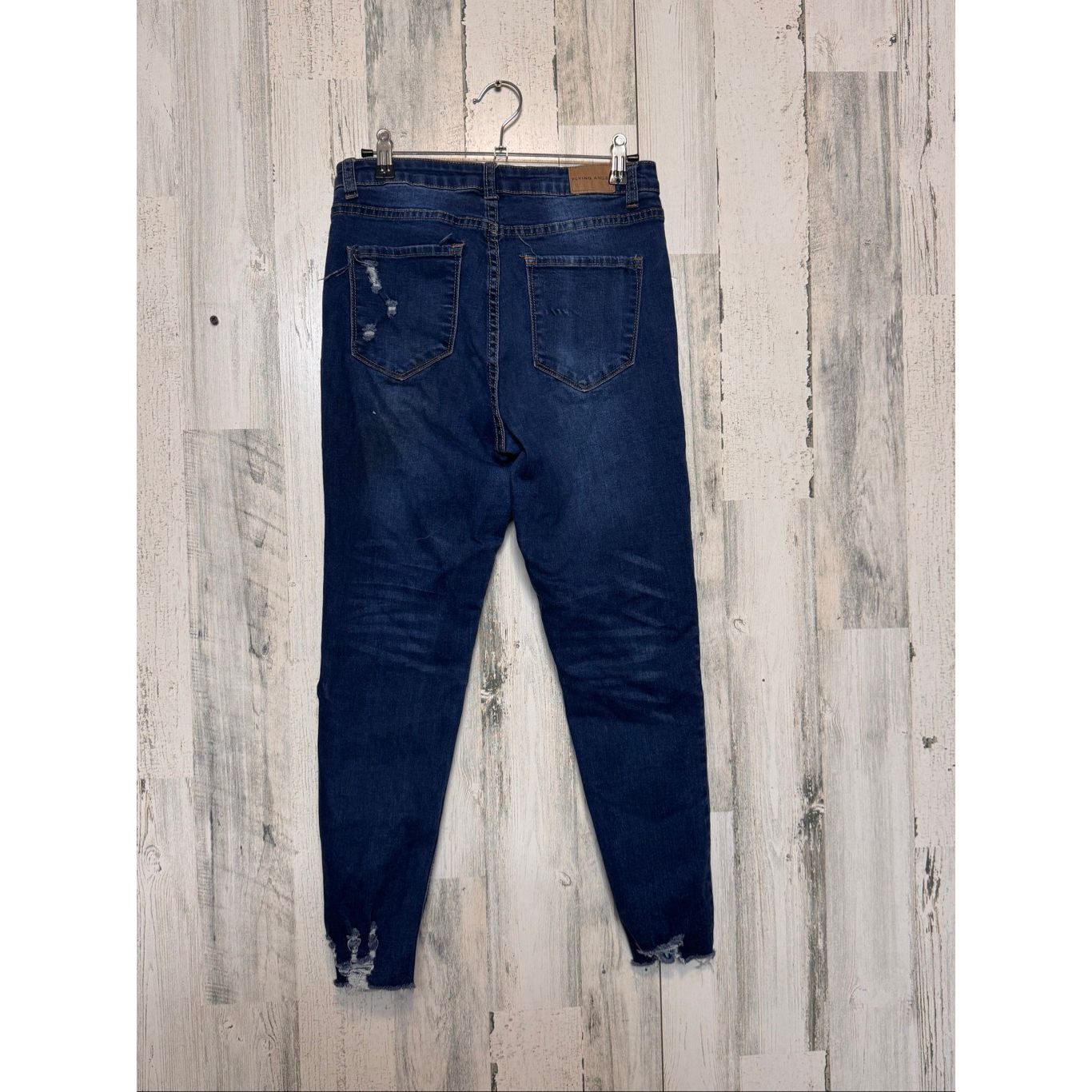 Other Flying Angel High Rise Distressed Skinny Jeans Dark Wash Button Fly – Size 9 Size 28" / US 6 / IT 42 - 9 Thumbnail