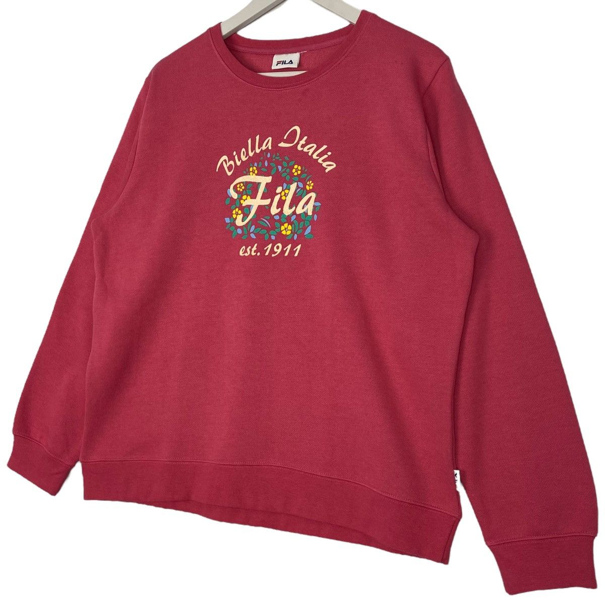 Vintage Vintage Fila Sweatshirt Crewneck Patch Logo Red Size L Size L / US 10 / IT 46 - 2 Thumbnail