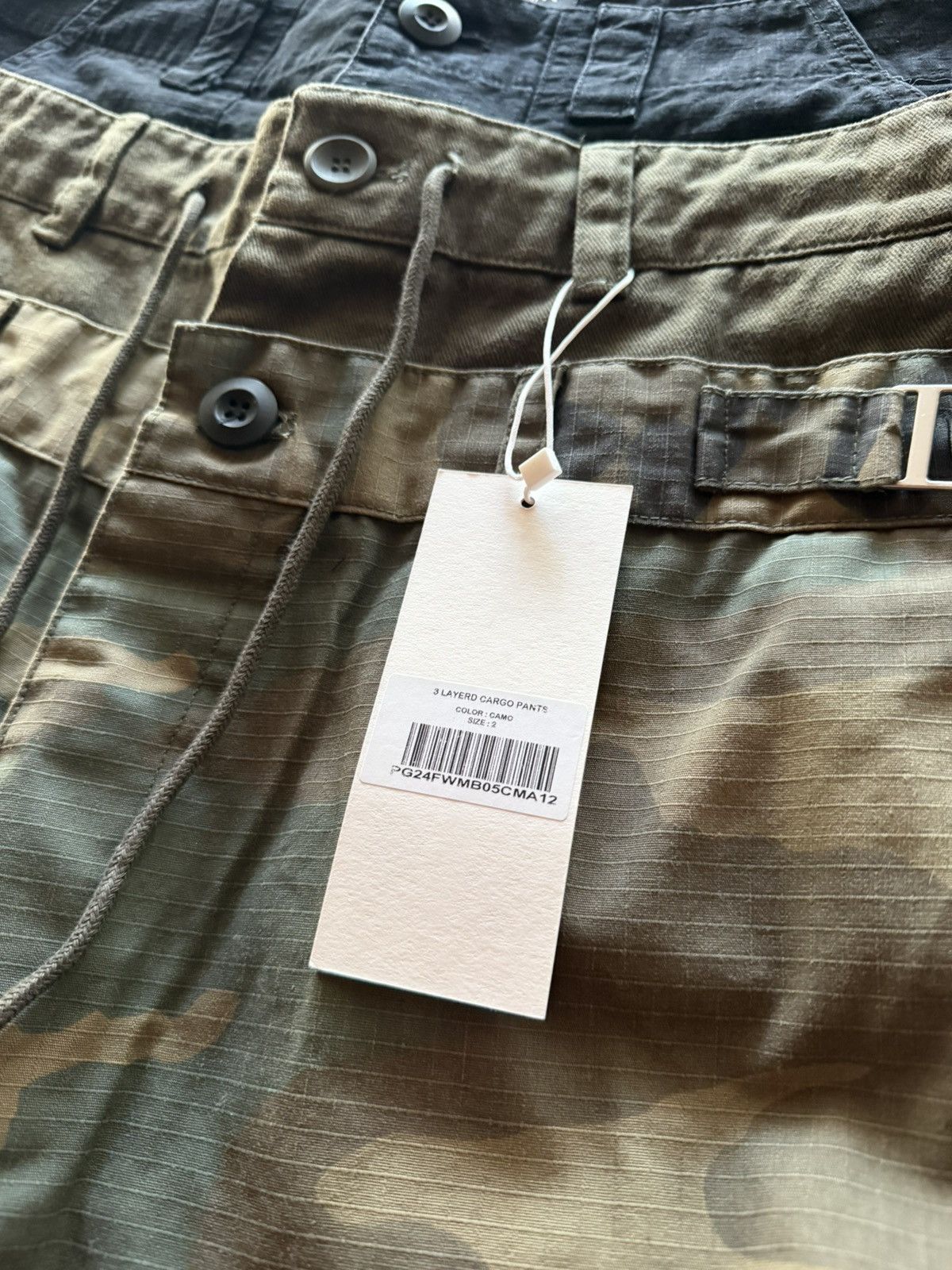 PROJECT G/R PROJECT G/R 3 LAYERD CARGO CAMO PANTS Size US 33 - 2 Thumbnail