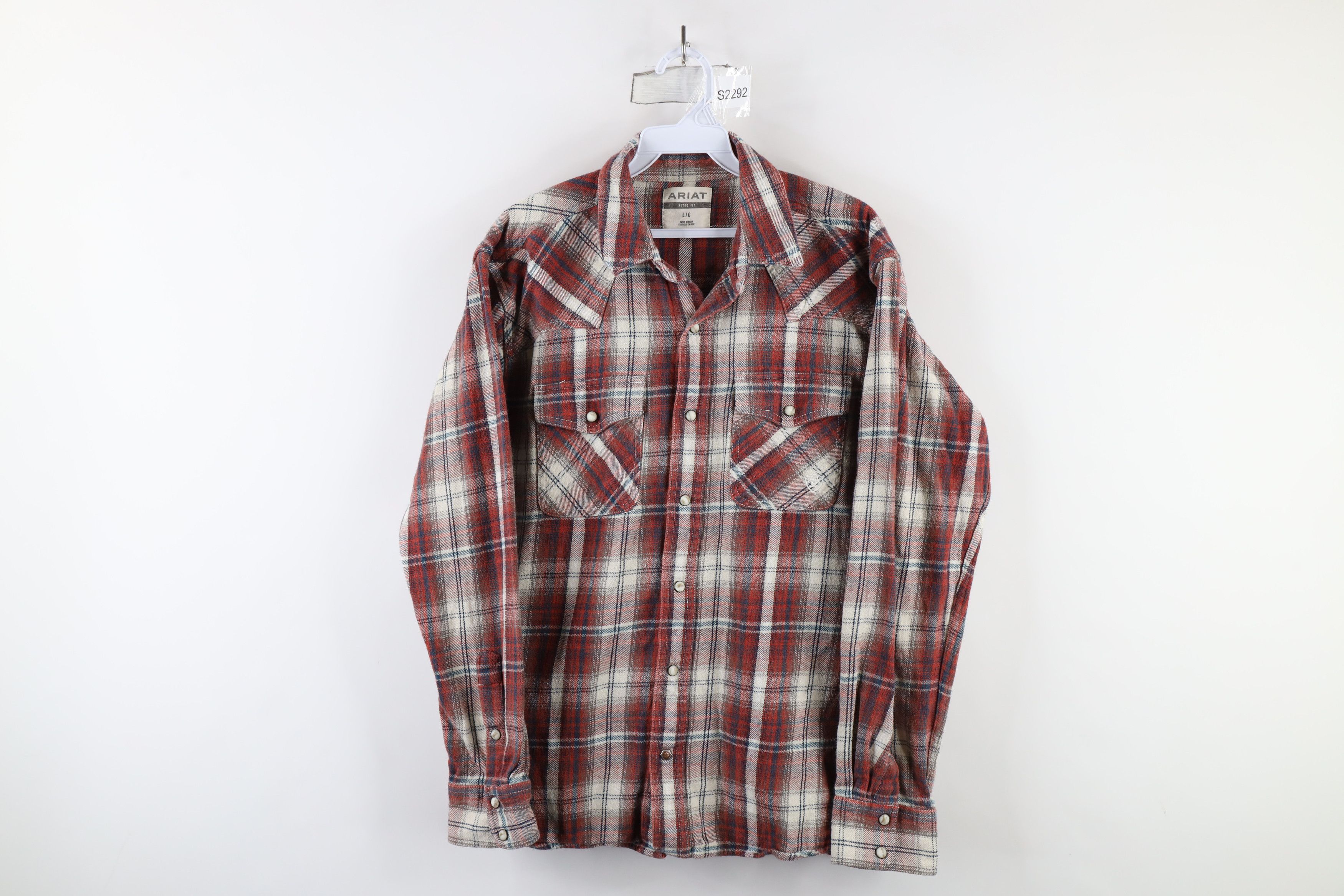 Ariat × Vintage Ariat Fit Heavyweight Western Flannel Snap Button Shirt Size US L / EU 52-54 / 3 - 1 Thumbnail