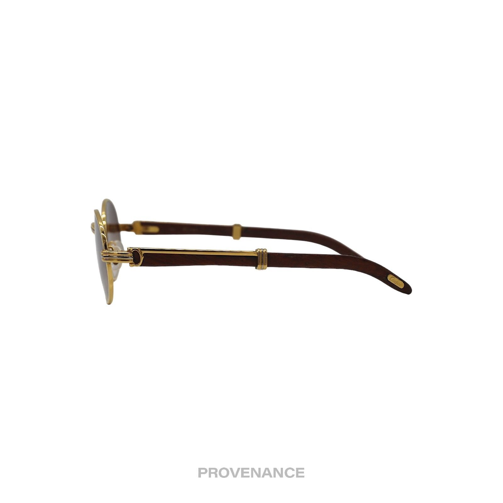 Cartier 🔴 Cartier Giverny Sunglasses - Bubinga Gold Trinity Brown Size ONE SIZE - 4 Thumbnail