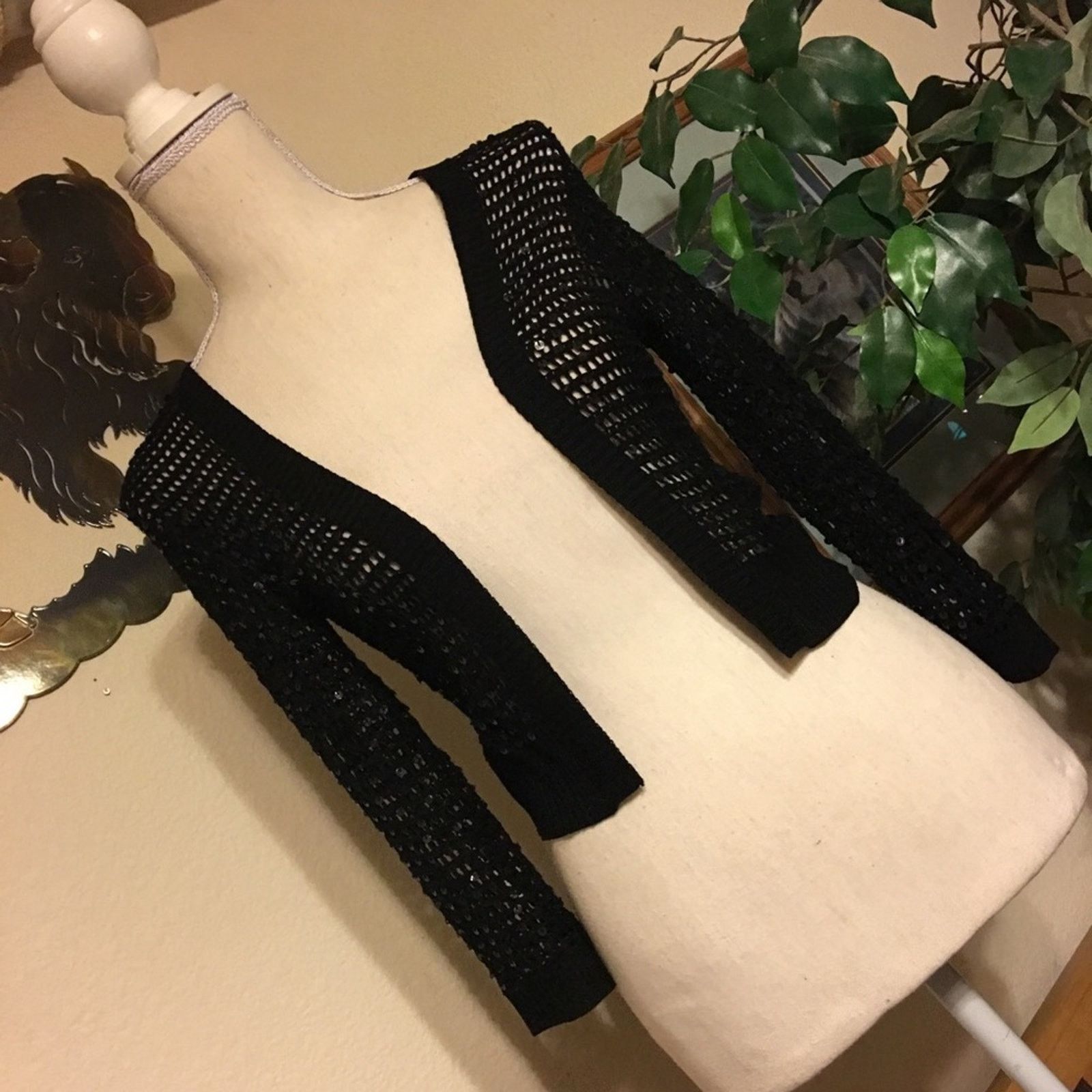 Other dm bm brand black silk knit sequin shrug bolero S Size S / US 4 / IT 40 - 2 Thumbnail