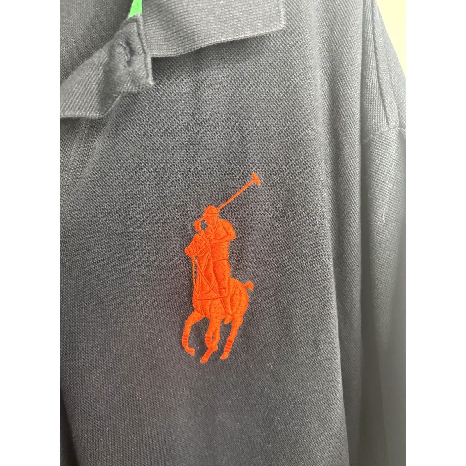 Polo Ralph Lauren Polo Ralph Lauren Big Mens Polo Shirt 2XB Navy Orange Patch Pique Big 3 Size US XXL / EU 58 / 5 - 3 Thumbnail