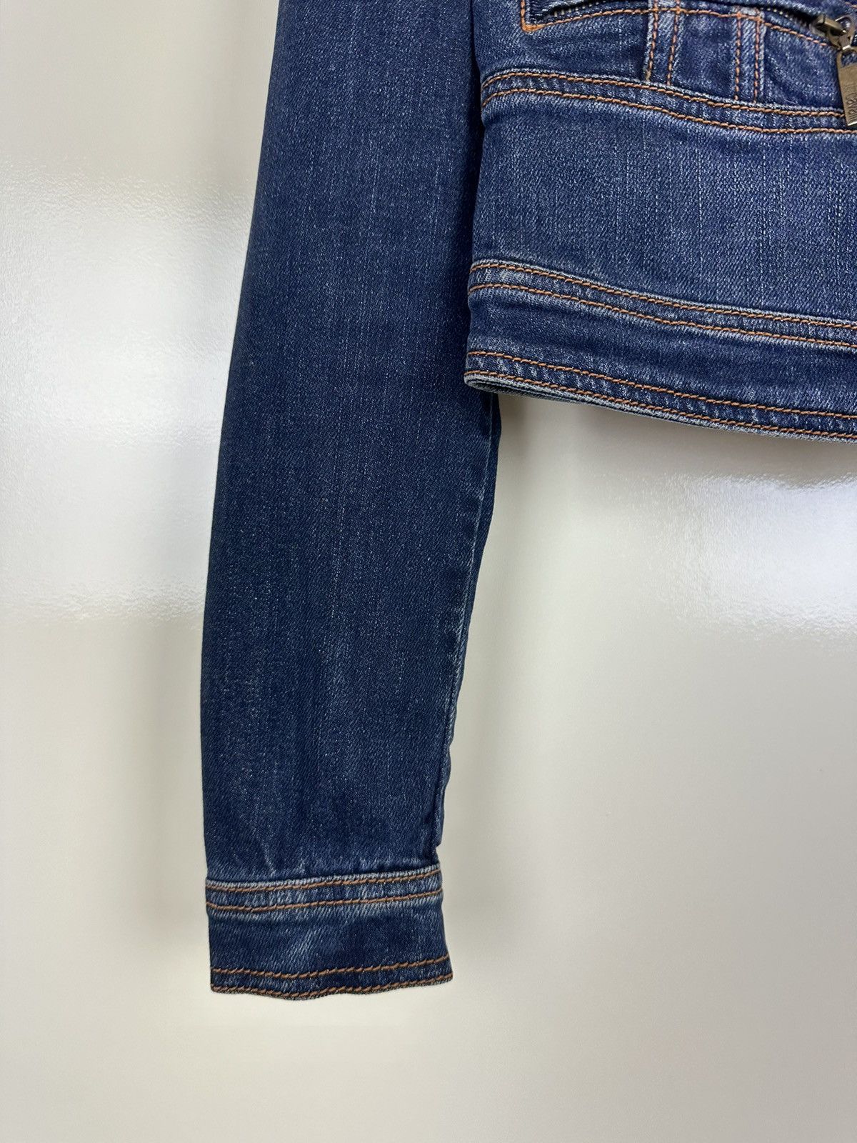 Just Cavalli × Roberto Cavalli × Vintage Just Cavalli denim vintage jacket blue biker moto cropped Size XS / US 0-2 / IT 36-38 - 9 Thumbnail
