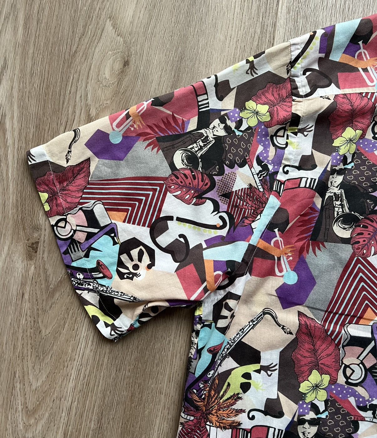 Eton × Vintage Vintage Eton Jazz Band Print Button Up Shirt Short Sleeve Size US XXL / EU 58 / 5 - 12 Thumbnail