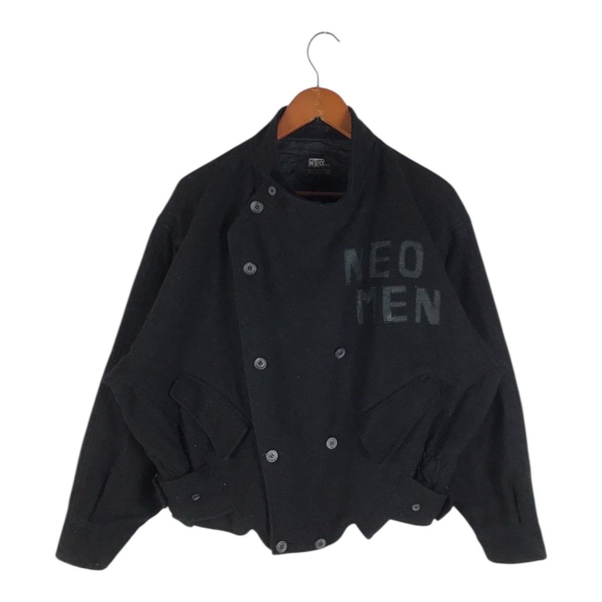 Issey Miyake Avant-Garde ‘NEO MEN’ Asymmetrical Black Batwing Boxy Jacket Size US M / EU 48-50 / 2 - 2 Thumbnail