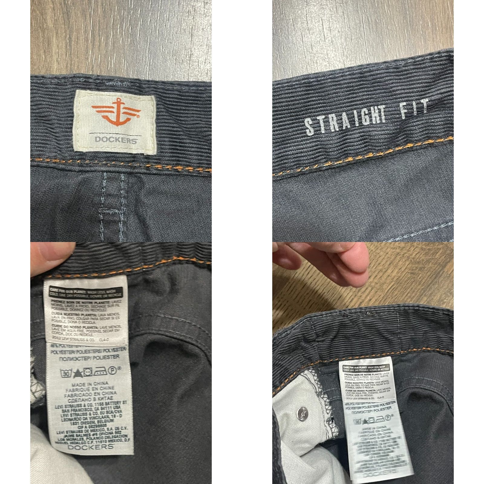 Dockers DOCKERS Pants Mens Size 34x32.5 Gray Straight Pockets Regular Inseam 32.5 Front Flat Ankle Casual Vintage No Size US 34 / EU 50 - 8 Thumbnail