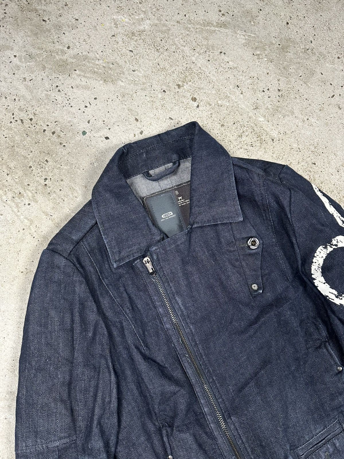 G-Star × Japanese Brand × Vintage Vintage Y2K G Star Raw Tentic Bomber Denim Jacket Biker Moto Size US XXS / EU 40 - 7 Thumbnail