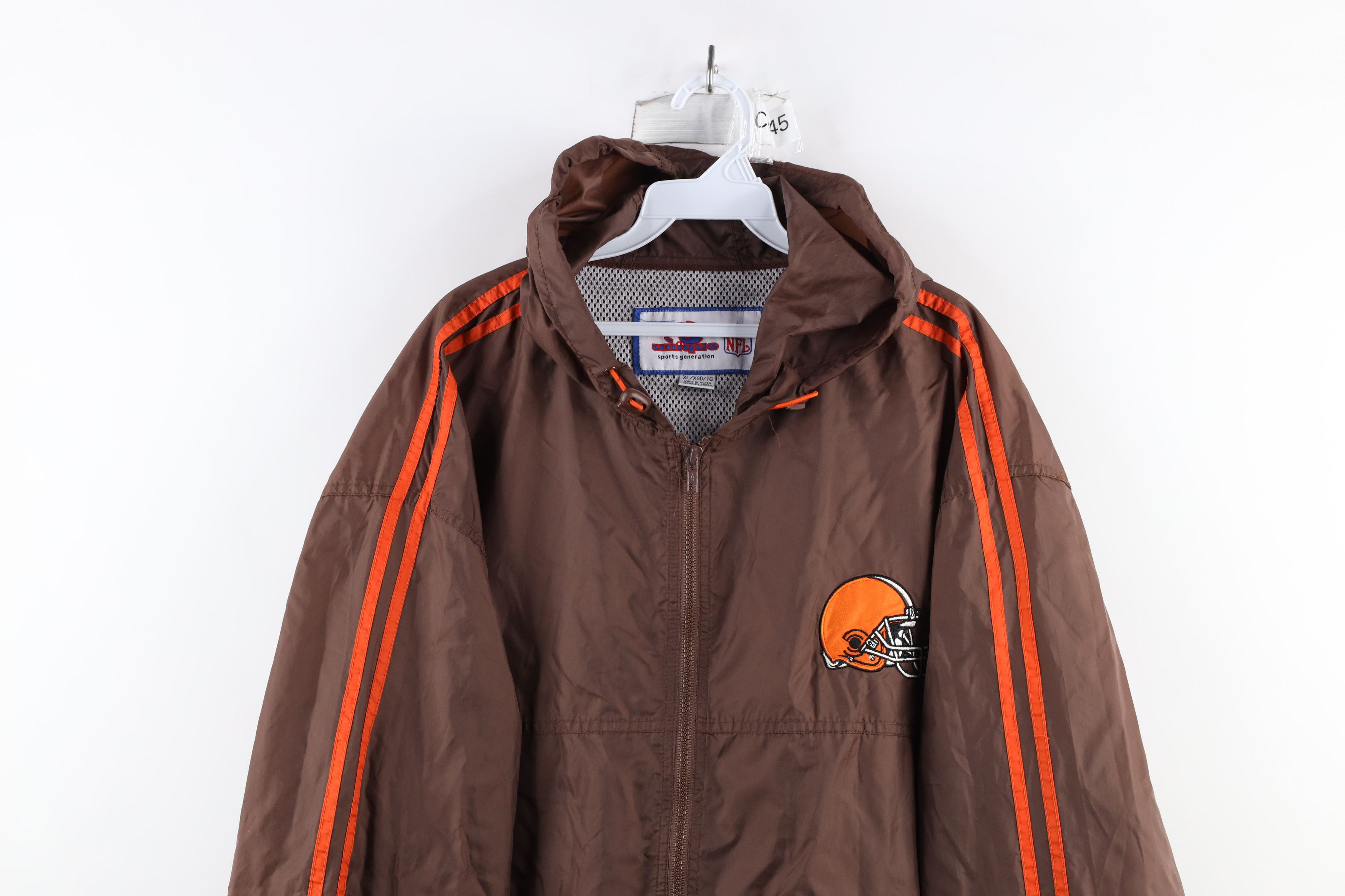 Vintage Vintage 90s Browns Football Hooded Windbreaker Jacket Size US XL / EU 56 / 4 - 2 Thumbnail
