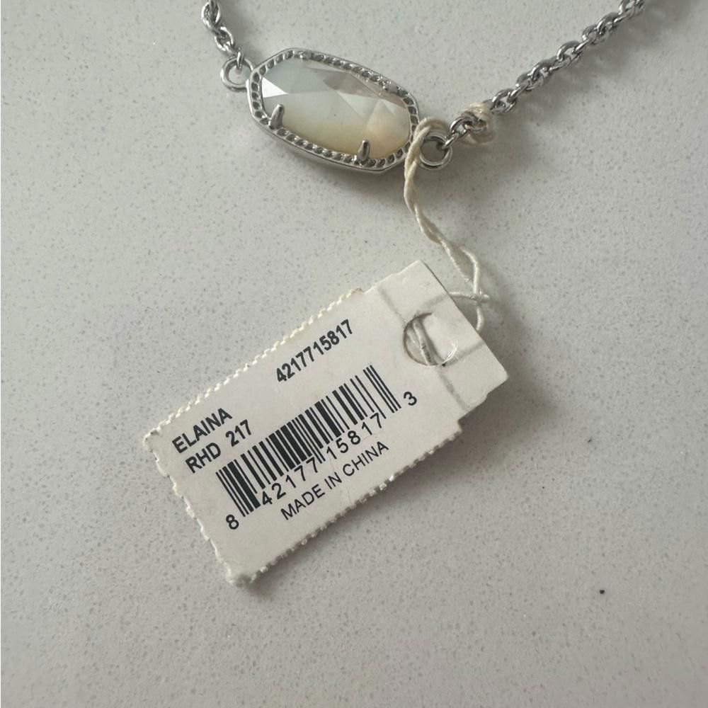 Designer Kendra Scott Elaina Silver Ivory Mother of Pearl Bracelet Size ONE SIZE - 5 Thumbnail