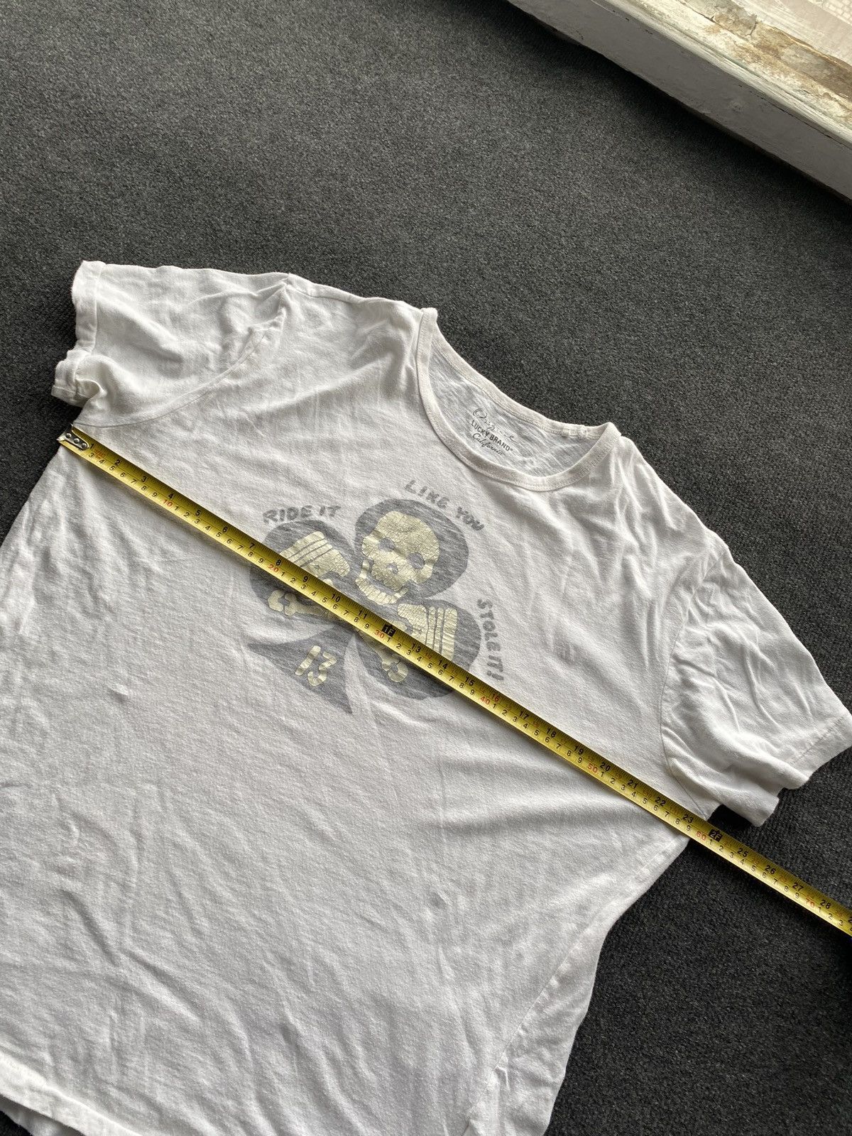 Lucky Brand 🔥Lucky Brand California Moto Racing Skull white tee L Size US L / EU 52-54 / 3 - 6 Thumbnail