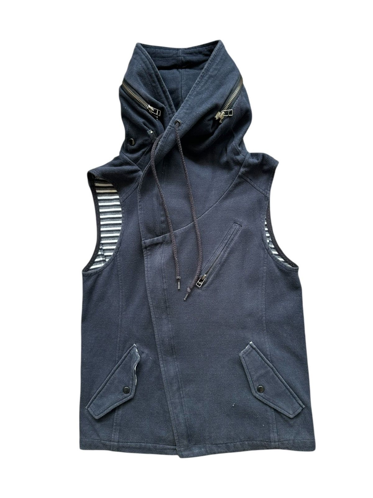 Japanese Brand 00's Blue Tornado sleeveless gimp hoodie Size US S / EU 44-46 / 1 - 2 Thumbnail