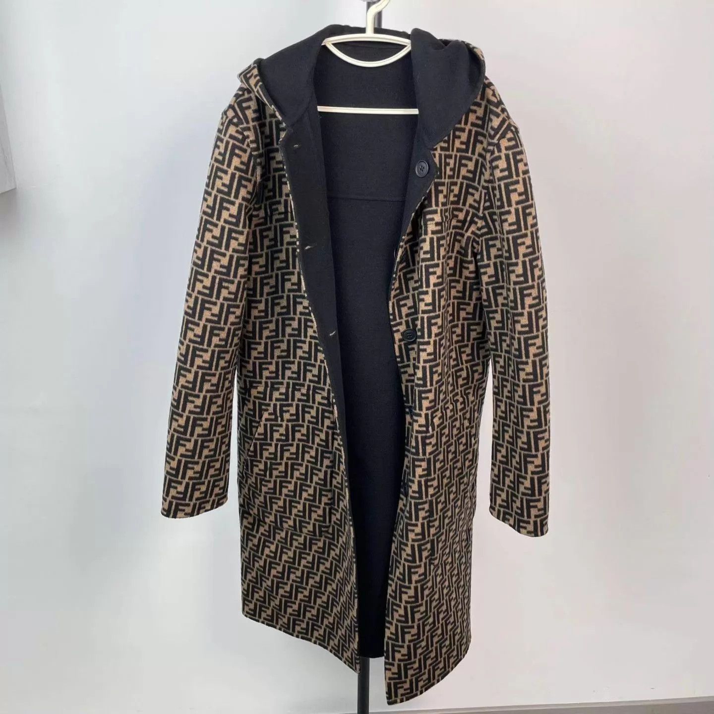 Fendi Fendi double-faced FF print wool coat 48 black Size US M / EU 48-50 / 2 - 1 Thumbnail