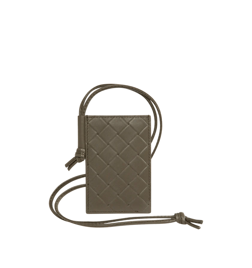 Bottega Veneta o1h1sh10526 Size: OS/Intrecciato Stamp Badge Holder in Green Size ONE SIZE - 1 Thumbnail